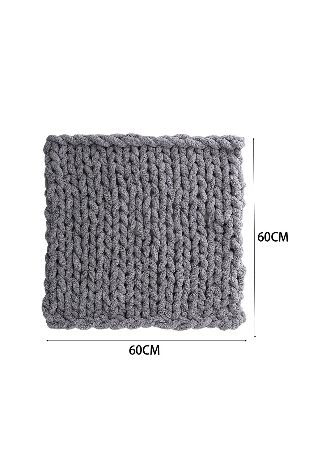 Living and Home Chunky Knit Blanket Throw 100% Hand Knit Chenille Chunky Throw Blanket for Couch 60 x 60cm image 6