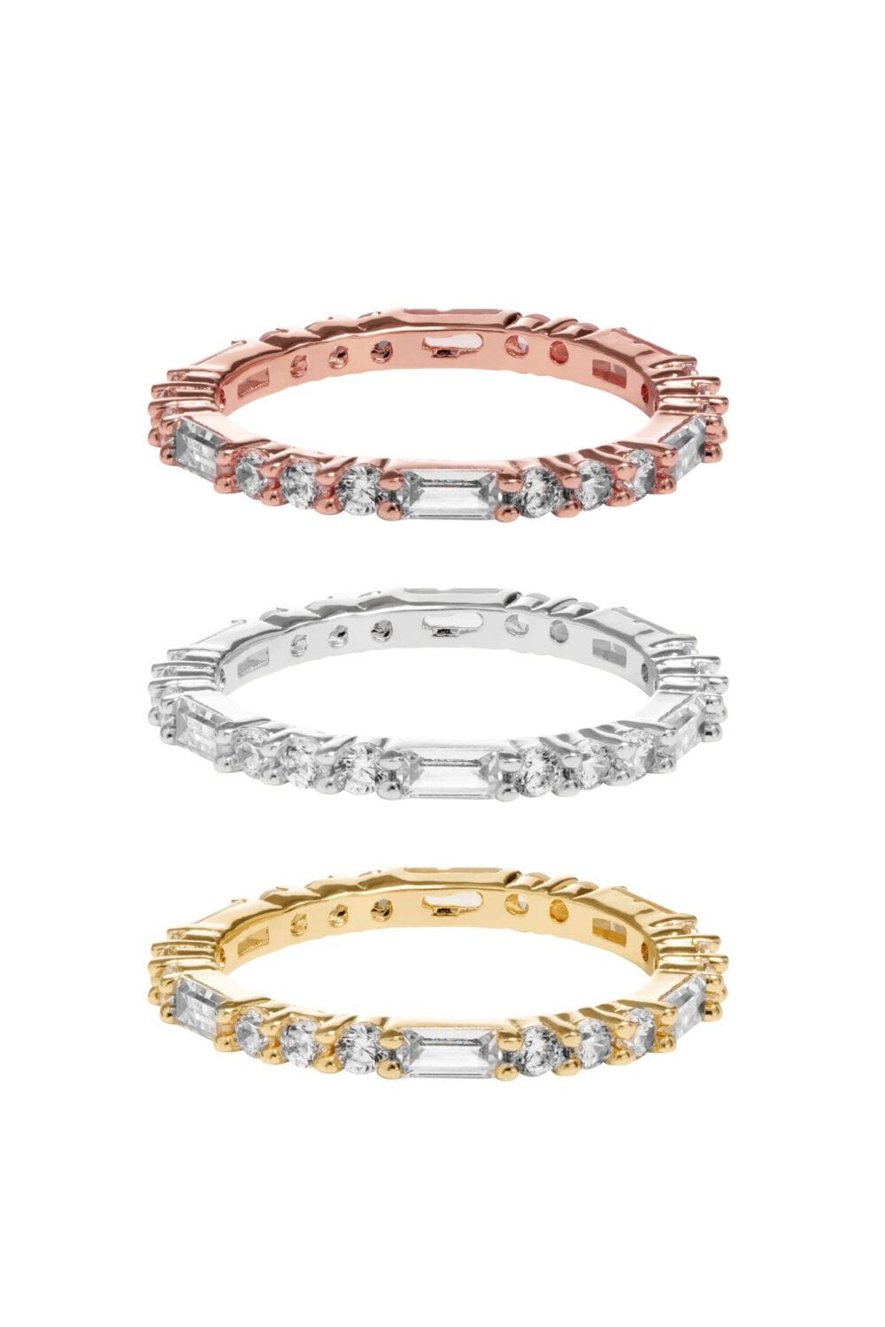 Jon Richard Tri Tone Stacking Ring - Pack Of 3 image 1