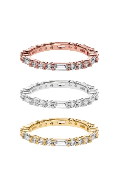Jon Richard Tri Tone Stacking Ring - Pack Of 3