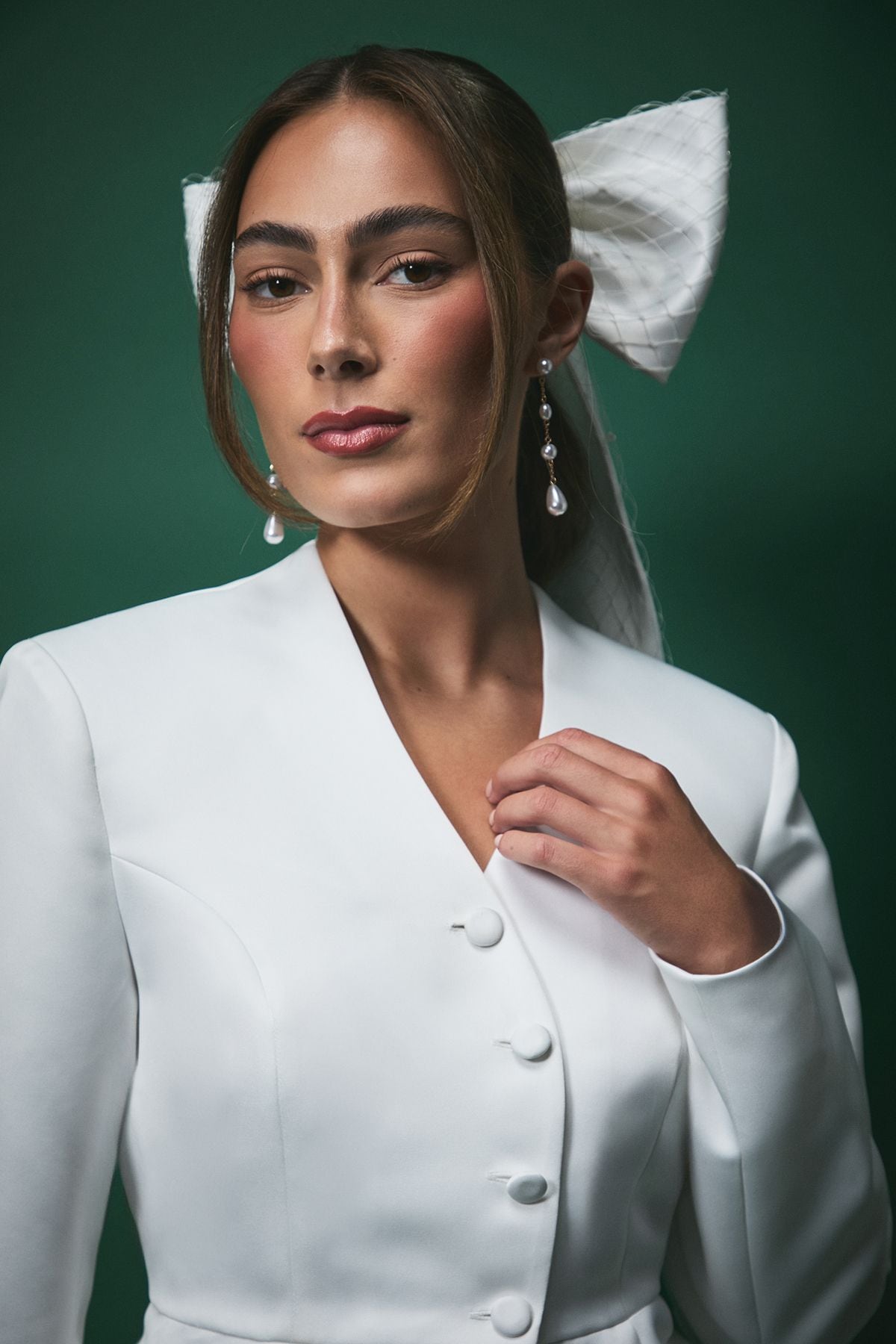 Coast Lisa Tan Waisted Peplum Hem Jacket White image 4