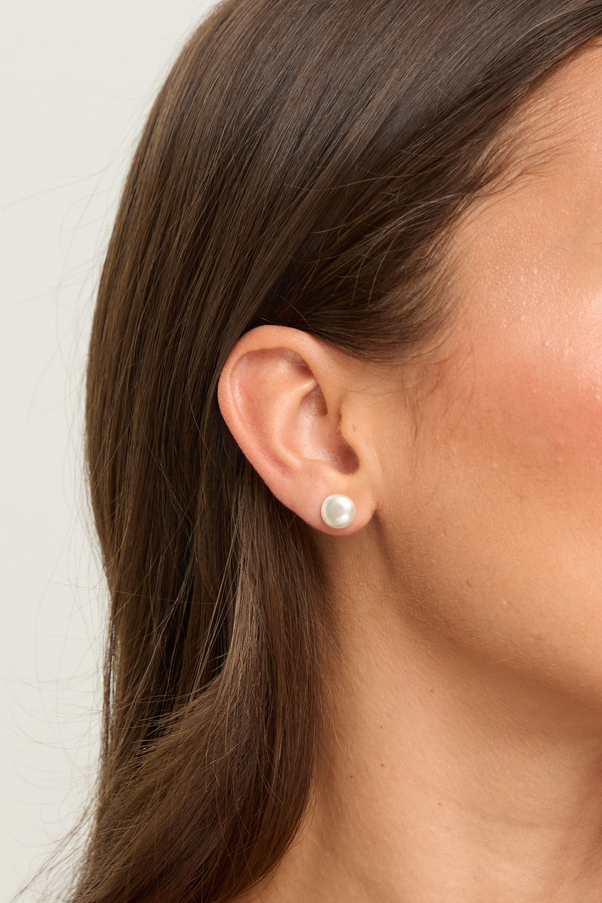 Jon Richard Cream Small Bouton Pearl Earrings image 3