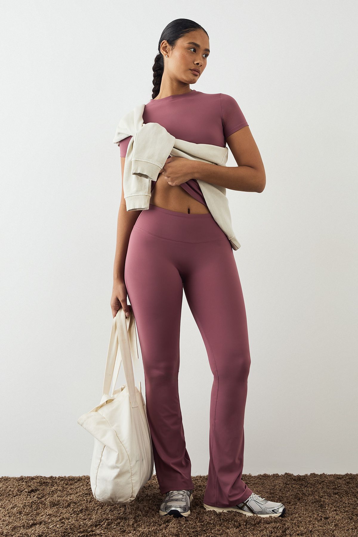 DSGN Studio DSGN Studio Highwaist Ultra Sculpt Yoga Flared Legging Rose image 1