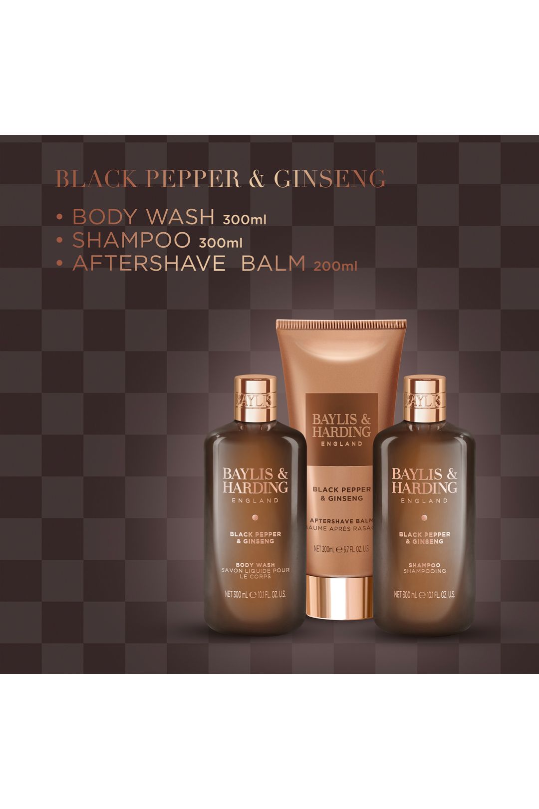 Baylis & Harding Black Pepper & Ginseng Men's Luxury Bathing Trio Gift Set Multi image 4