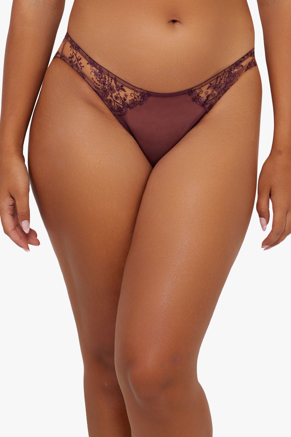 Playful Promises Cassia Wine Custom Embroidery Cut Out Brief image 2