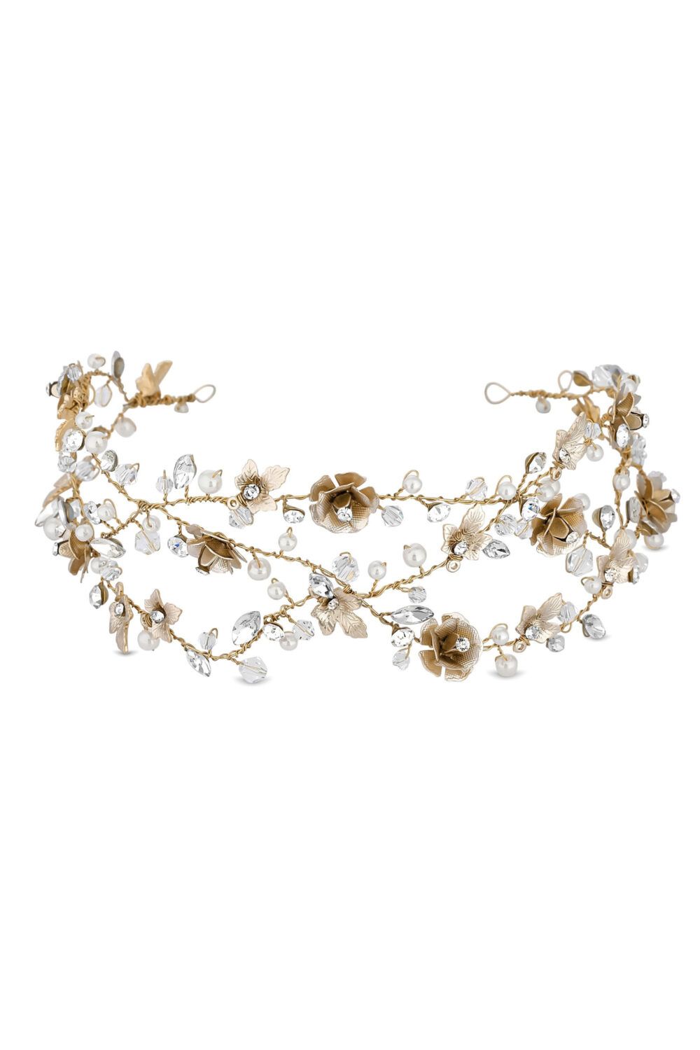 Jon Richard Gold Plated Sienna Gold Floral Hair Vine - Gift Pouch