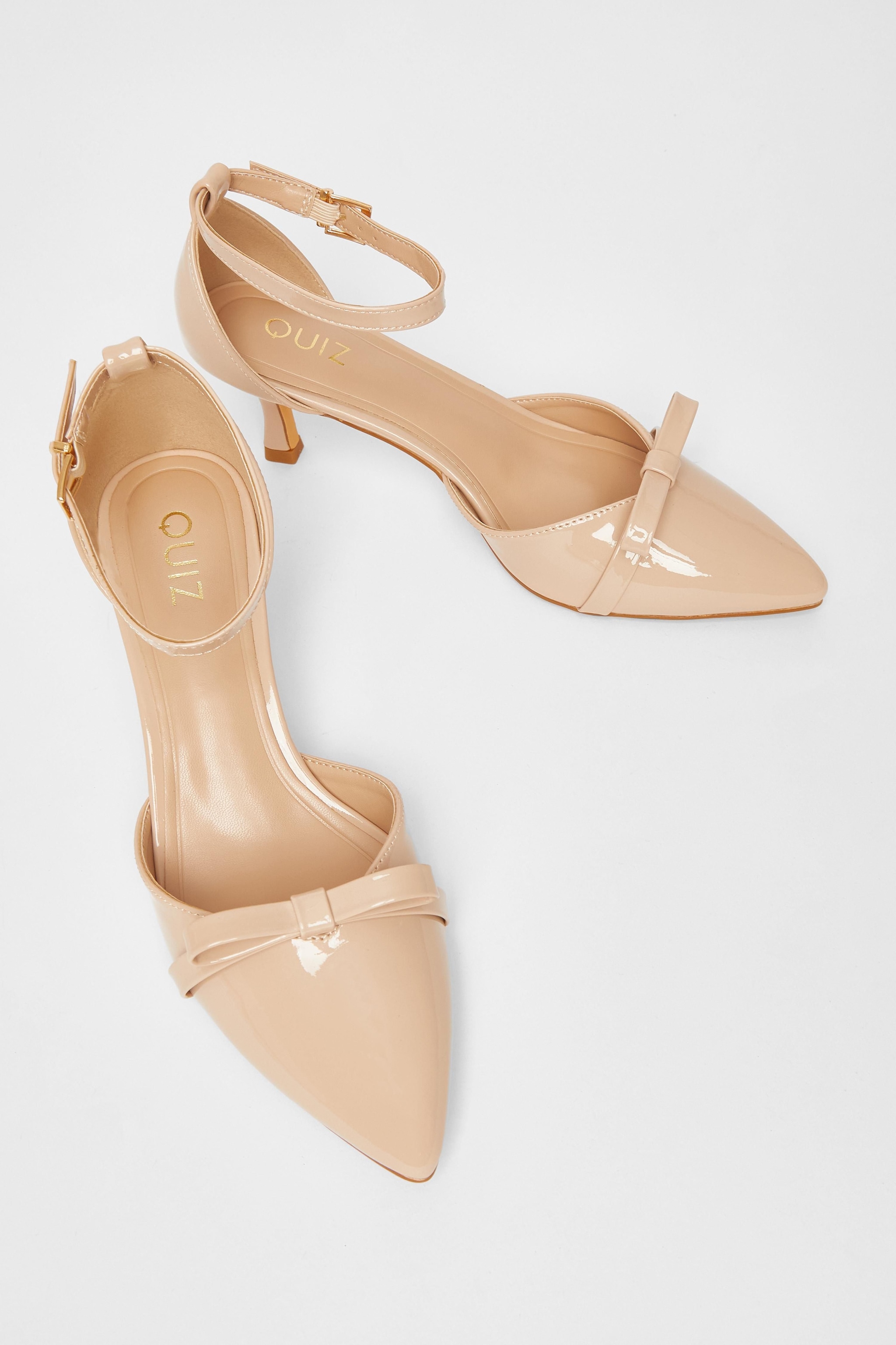 Quiz Nude Patent Bow Court Heels image 2