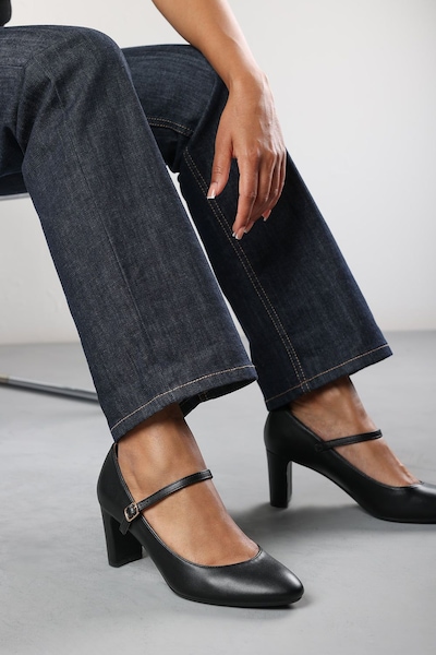 Where's That From 'Oceana' Wide Fit Suede Mary Jane Court Shoe With Buckle Strap