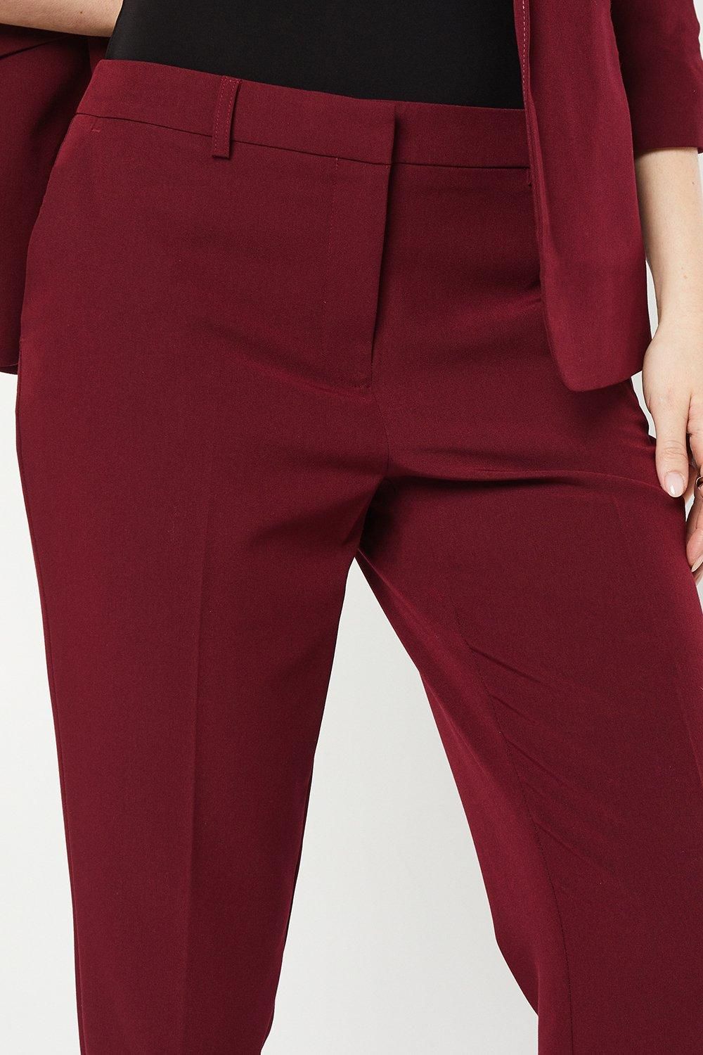Dorothy Perkins Slim Leg Tailored Ankle Grazer Trouser Burgundy image 2