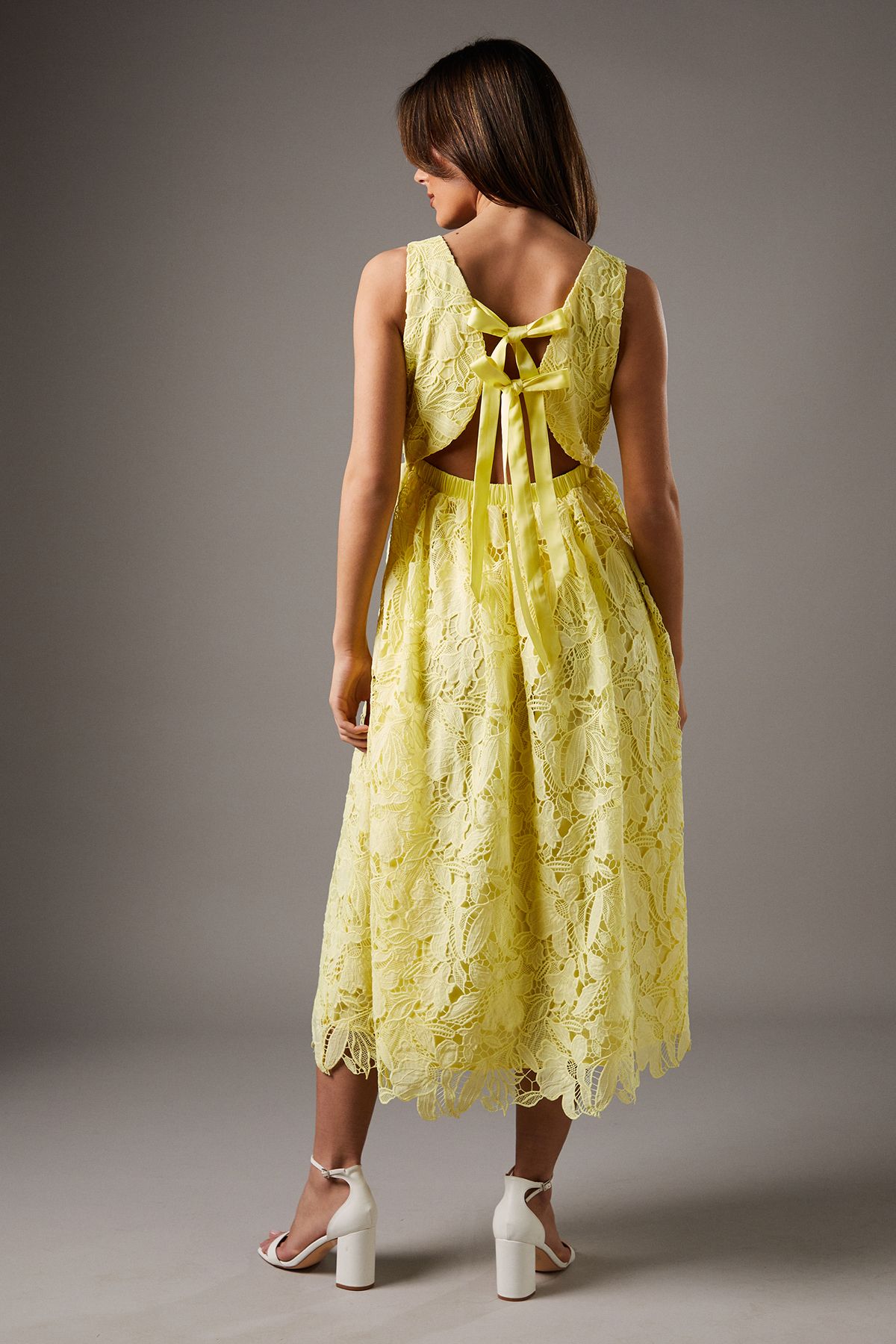 Coast Lemon Lace Midi Dress Lemon image 2