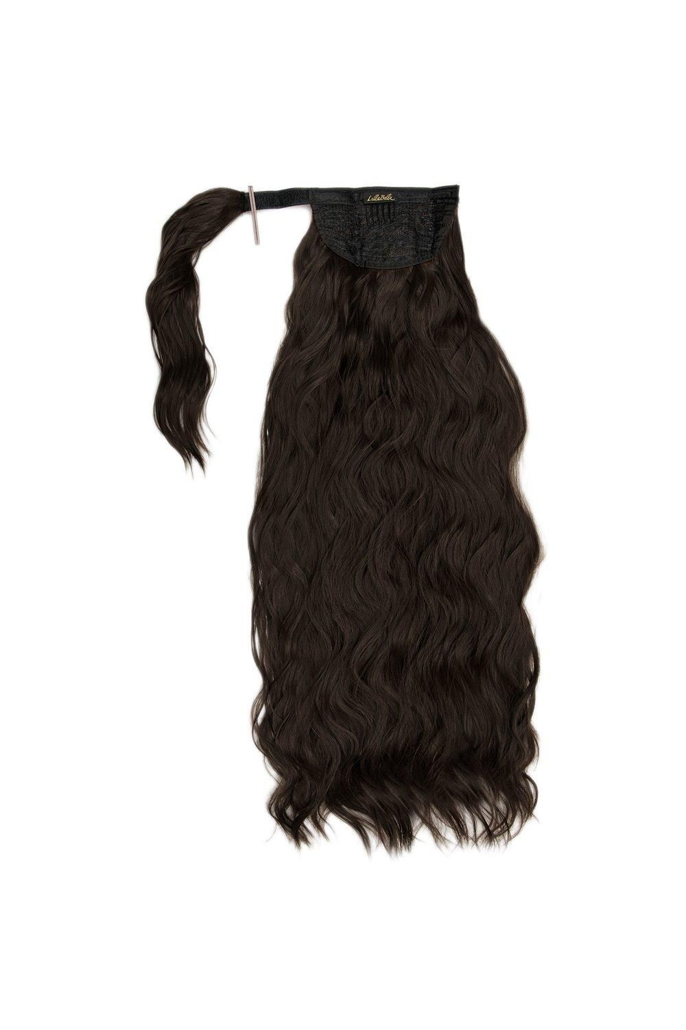 Lullabellz Grande 26" Textured Wave Wraparound Pony Dark Brown image 1