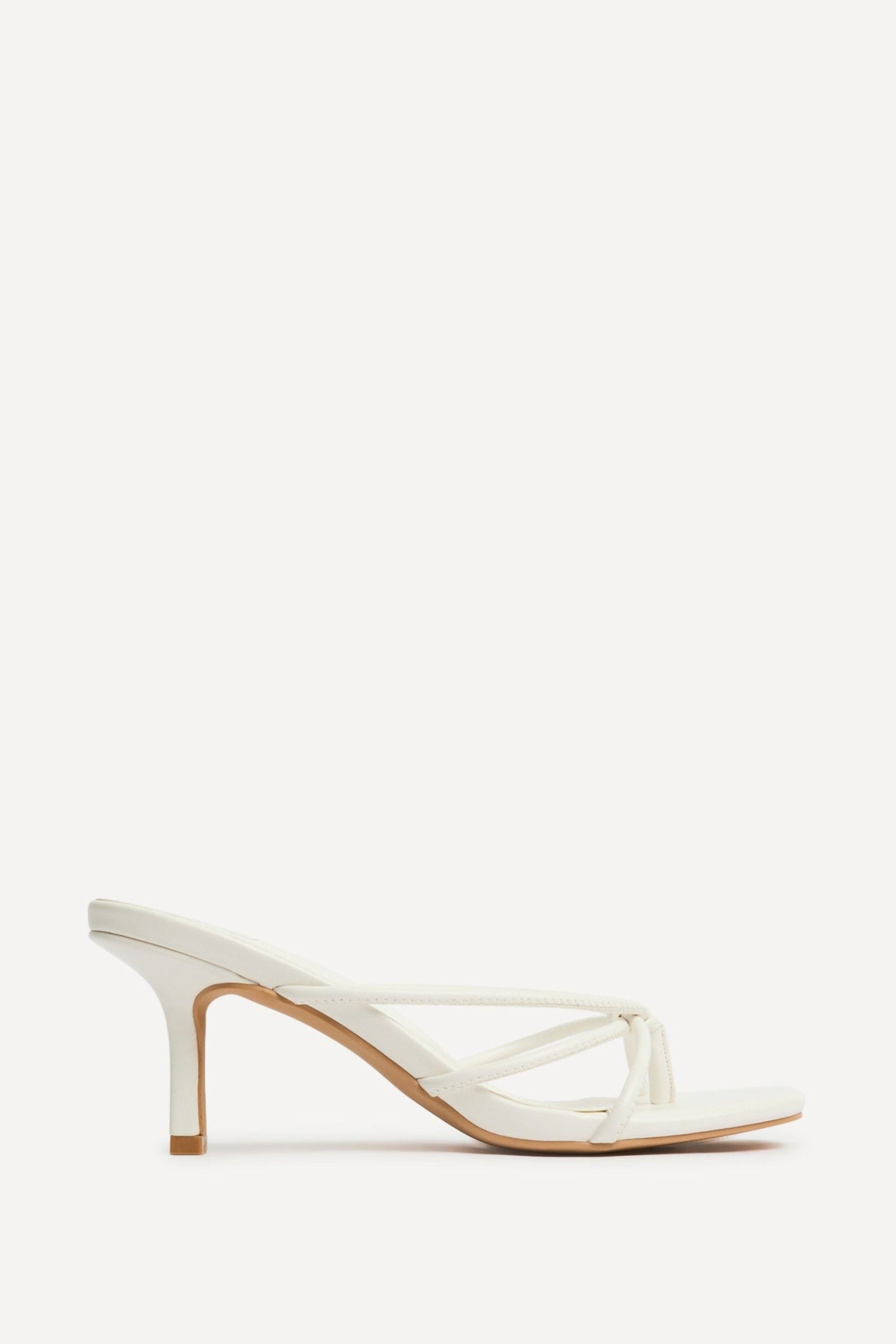 Linzi Solis White Strappy Mule Heels