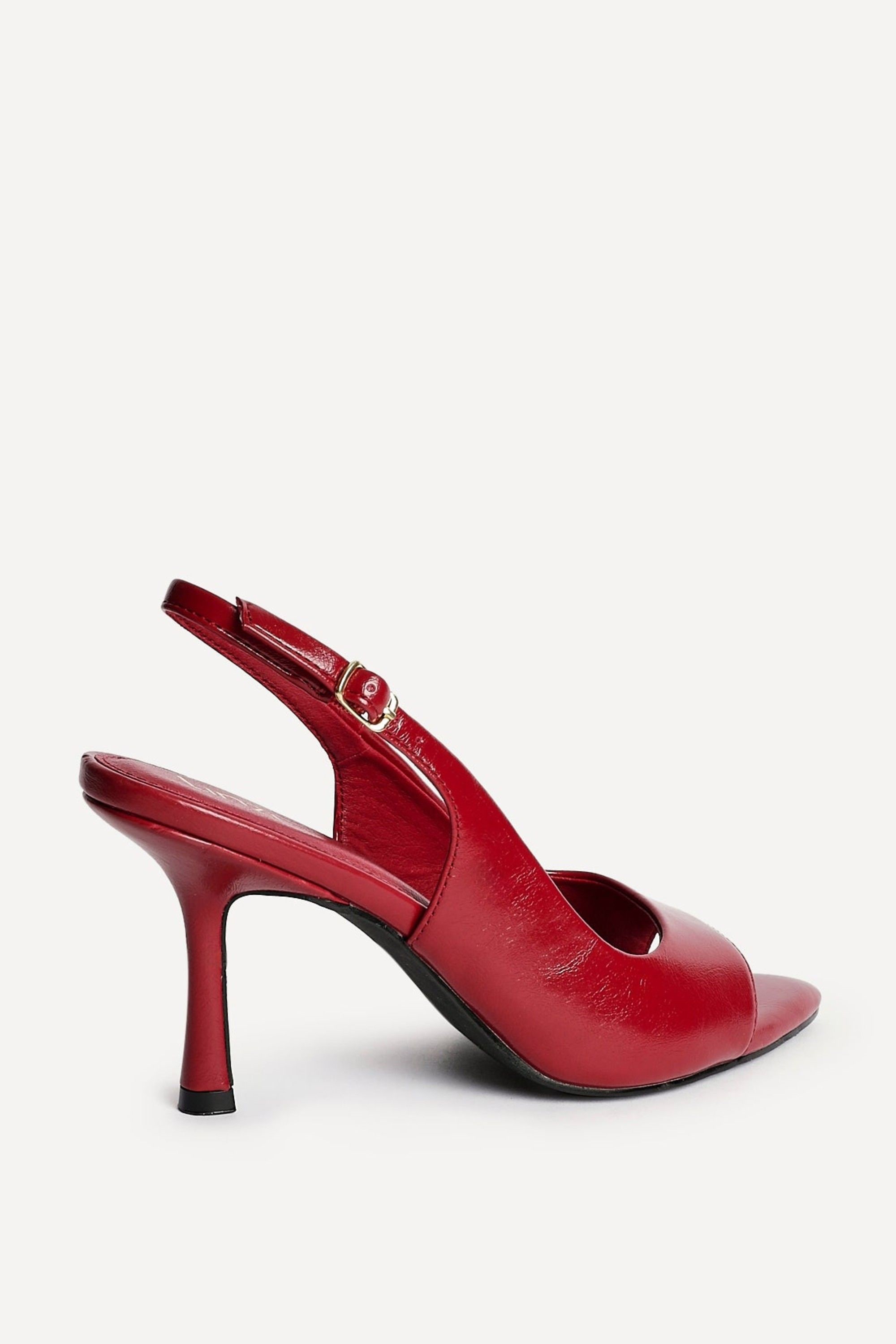 Linzi Tokyo Red Faux Leather Peep Toe Heels image 5