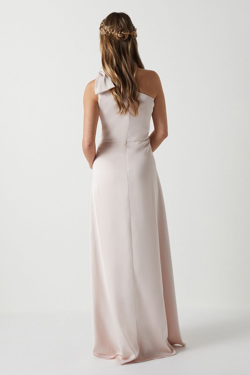 Coast Teen Coast One Shoulder Bow Bridesmaid Dress Blush image 3