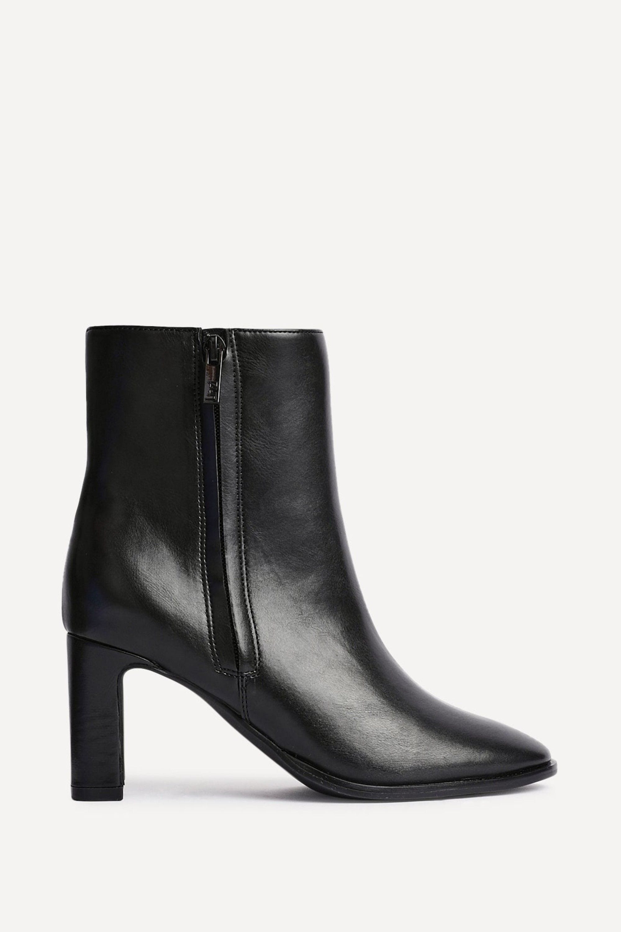 Linzi Jonas Black Faux Leather Block Heel Ankle Boot image 1