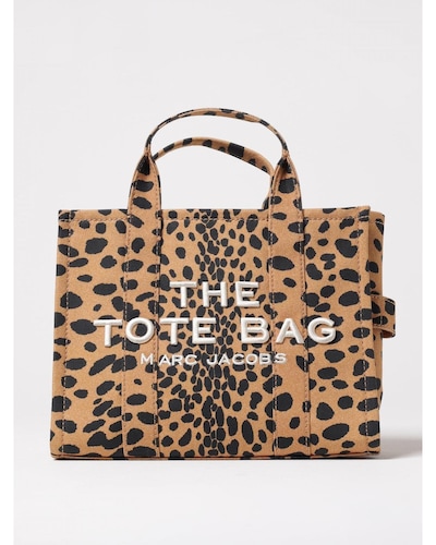 Marc Jacobs The Tote Bag Leopard Print Canvas Wo - Black Handbags
