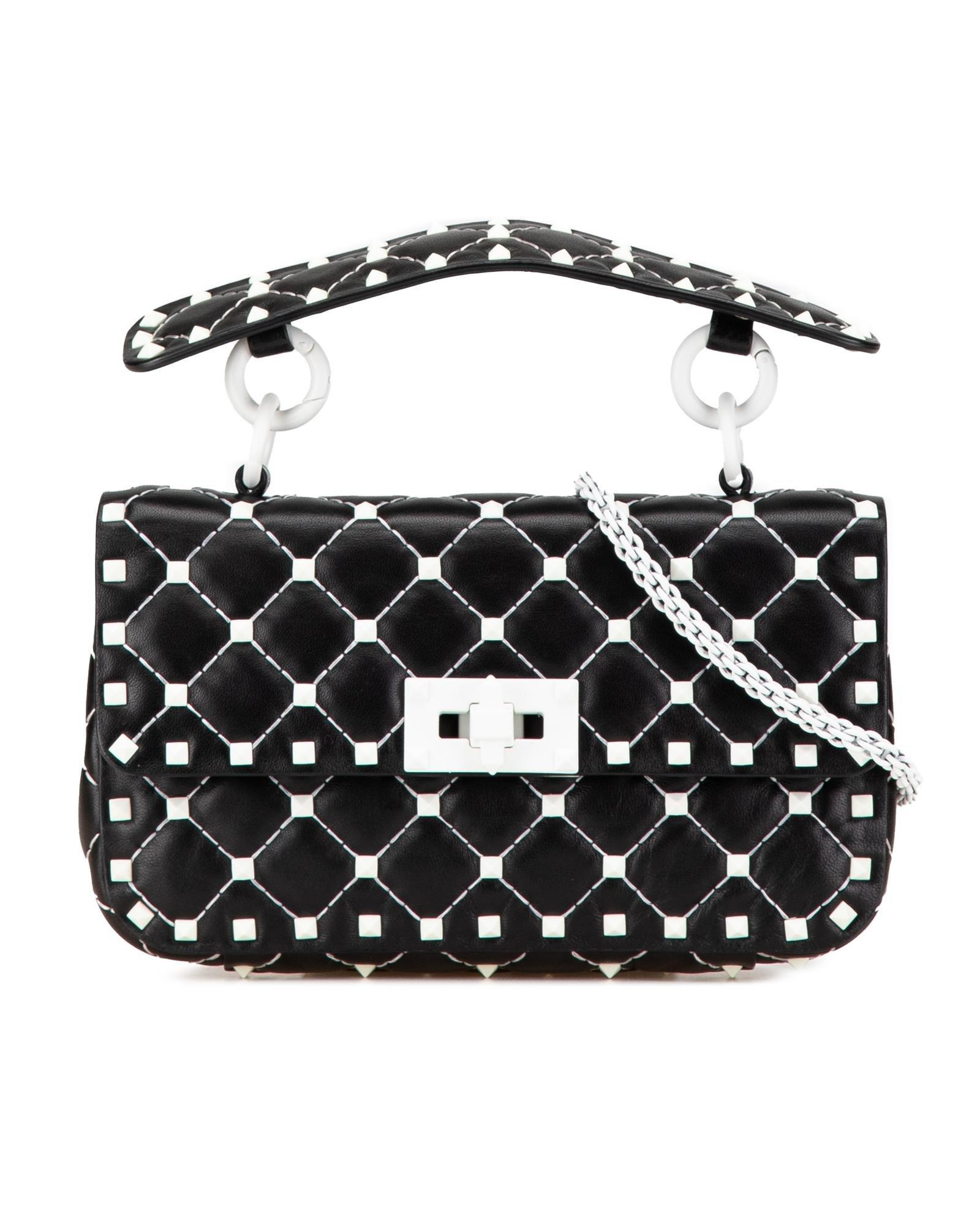 Valentino Preloved Roman Stud Mini Bag Wo - Black Satchel image 1