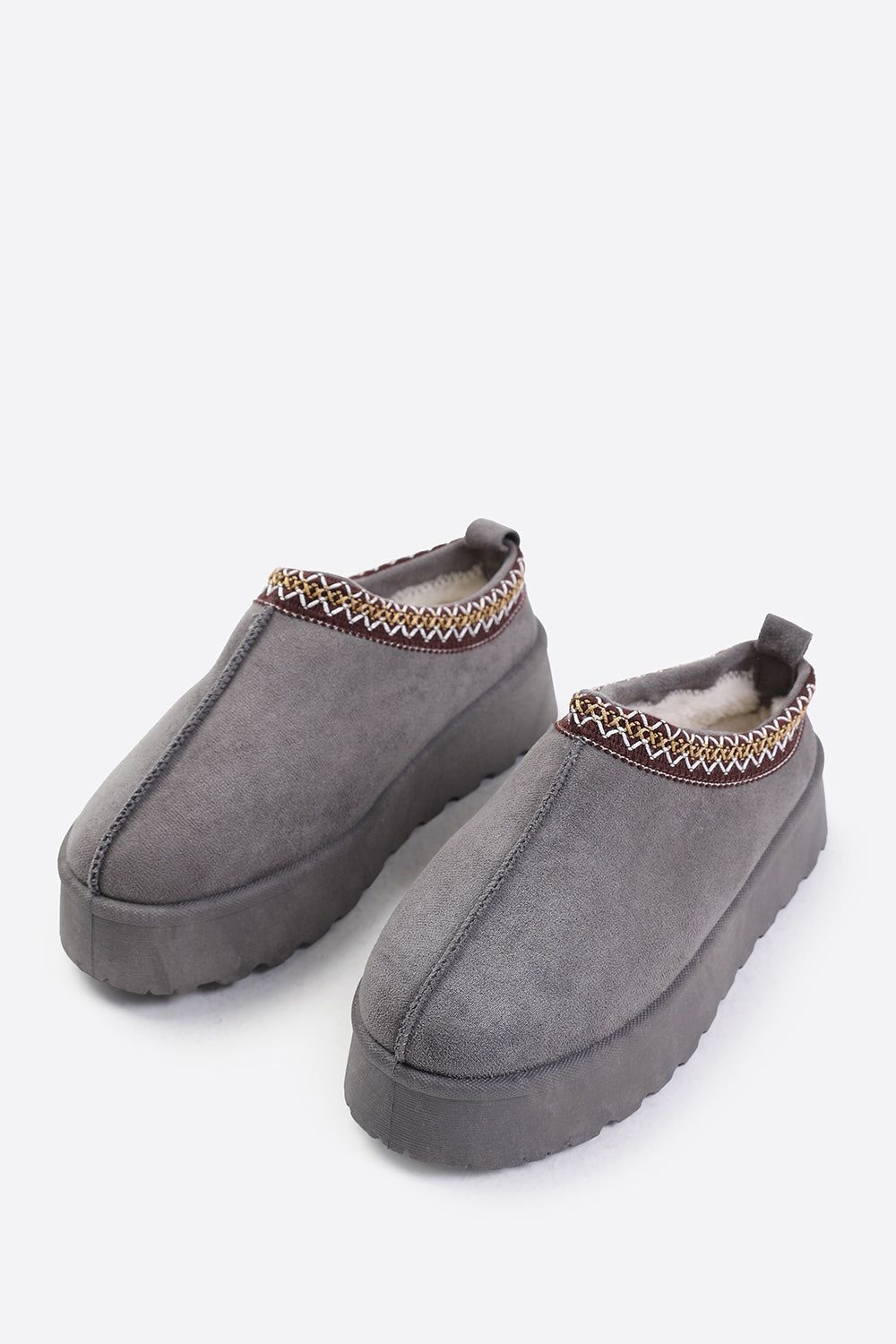 Where's That From 'Freeze' Flatform Embroidered Low Ankle Slipper Boots image 3
