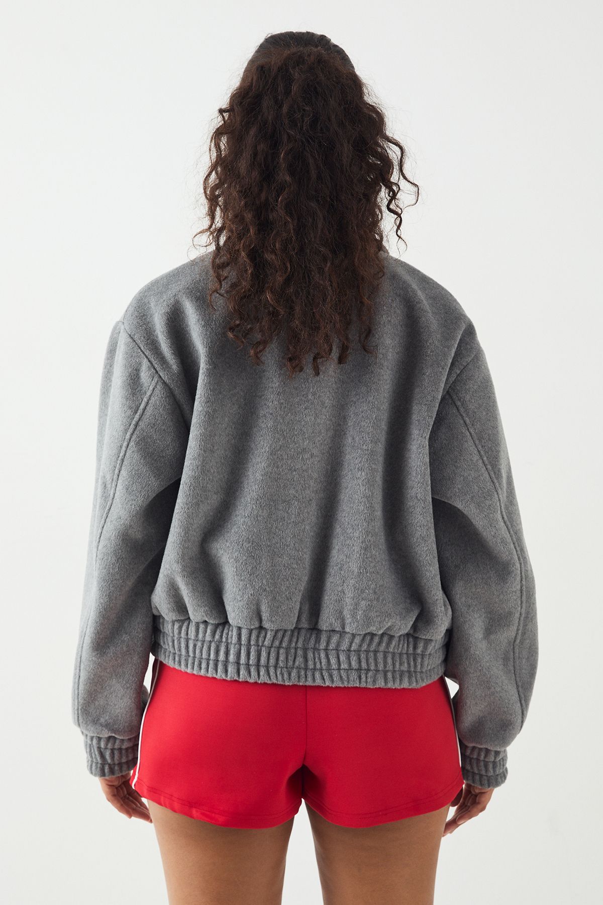 DSGN Studio DSGN Studio Embroidered Zip Through Collared Jacket Grey Marl image 2