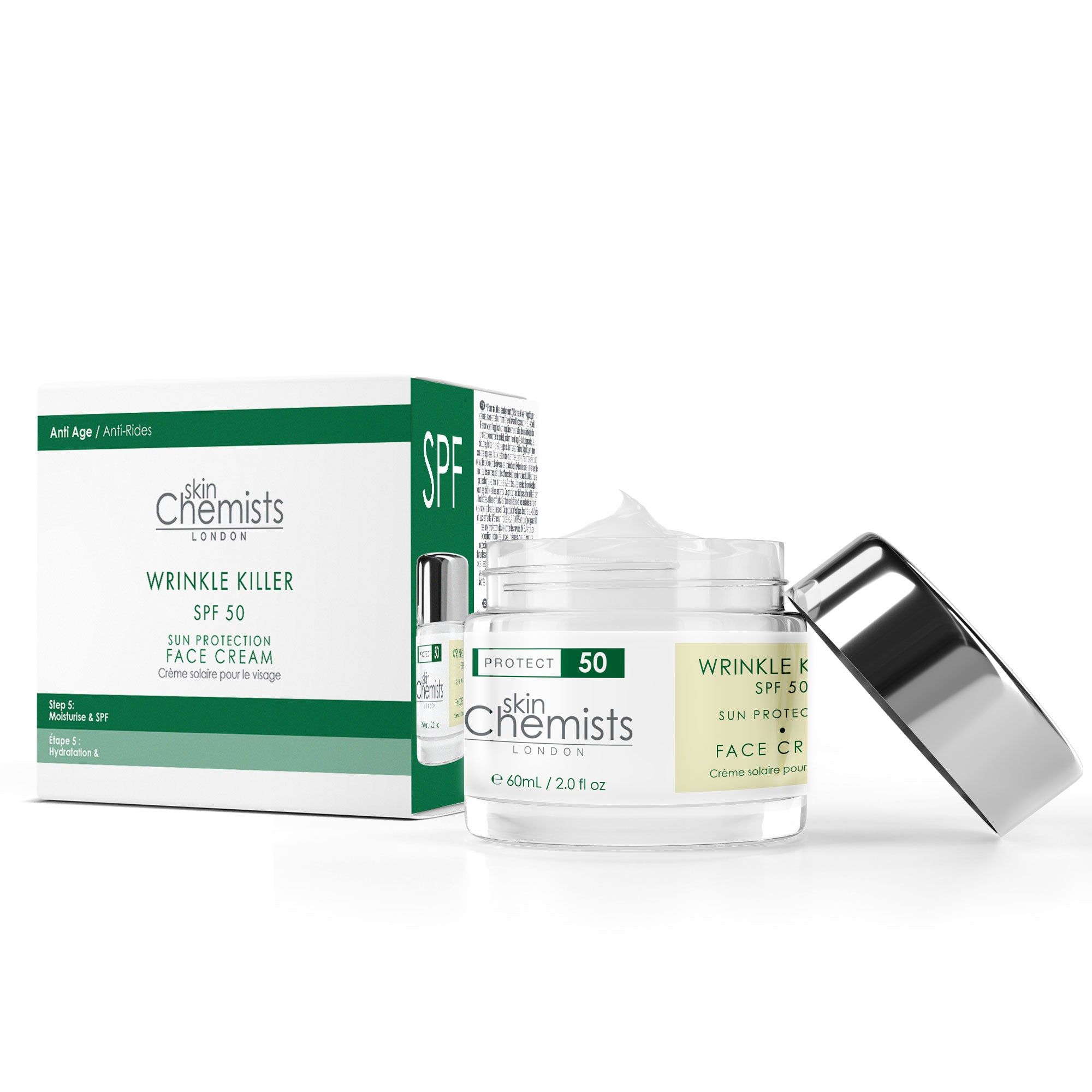 skinChemists professional Wrinkle Killer Sun Protection Day Moisturiser SPF 50 60ml image 2