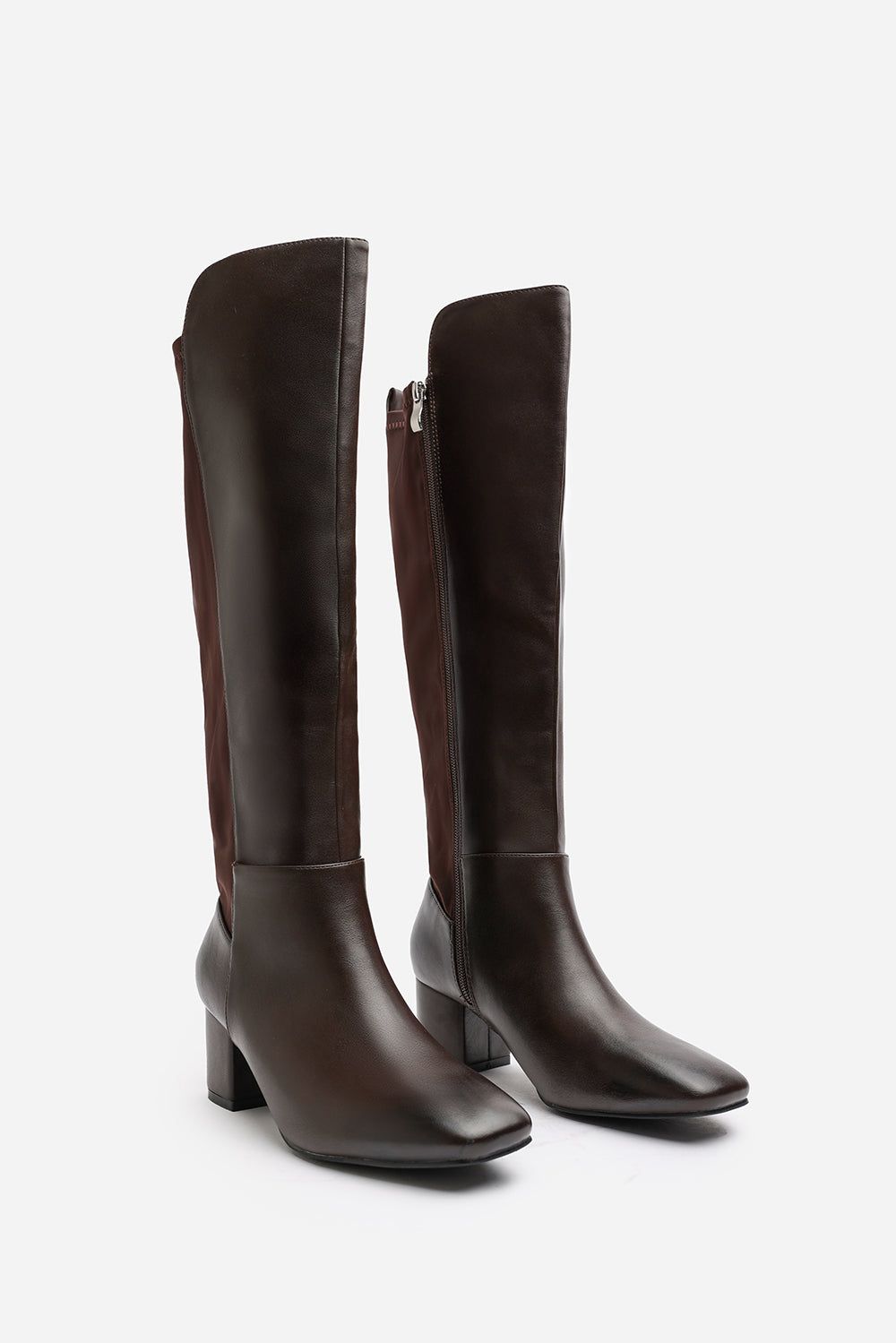 Where's That From 'Cherish' Stretch Wide Calf Block Heel Knee High Boots With Side Zip image 4