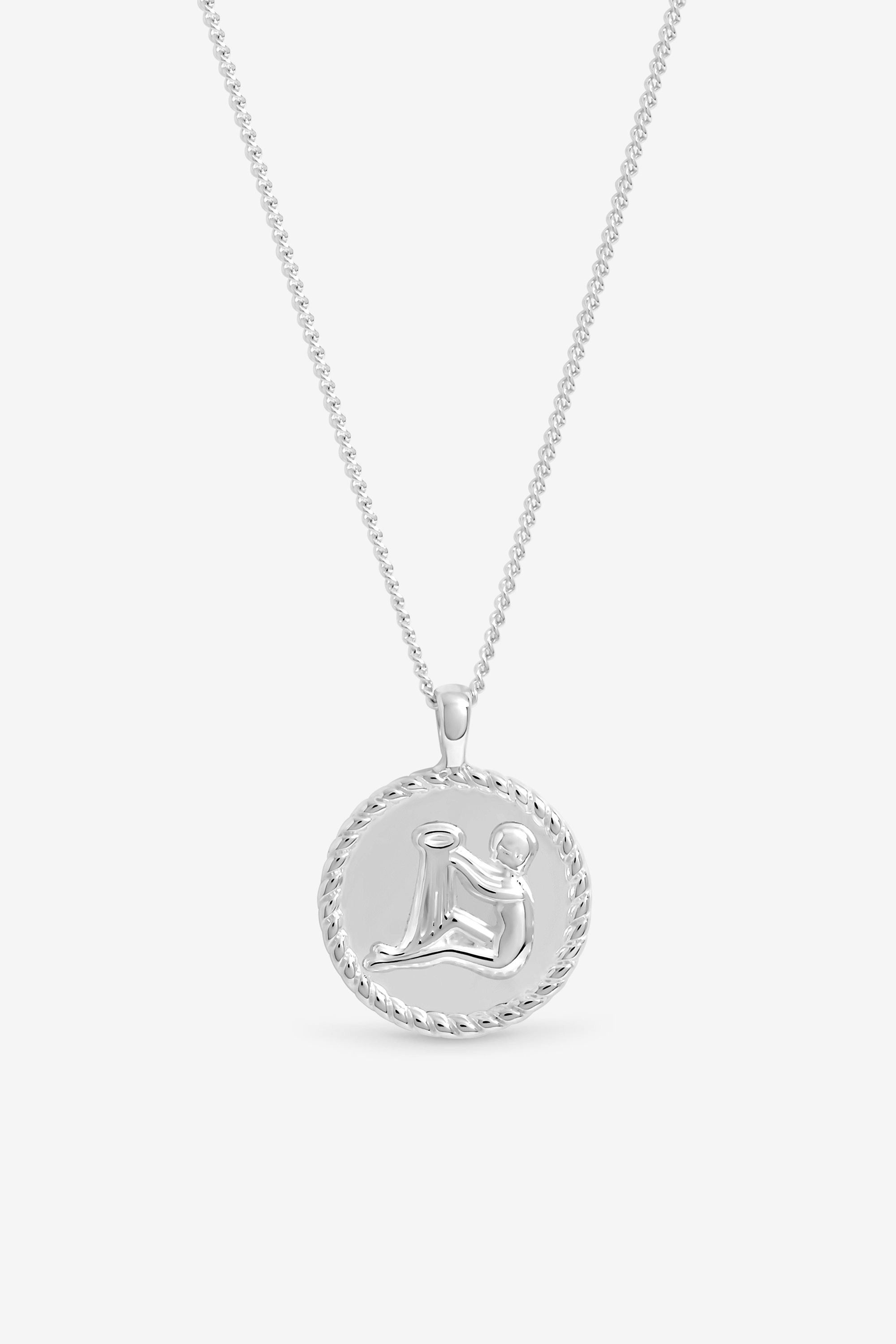 Simply Silver Sterling Silver 925 Zodiac Pendant - Aquarius