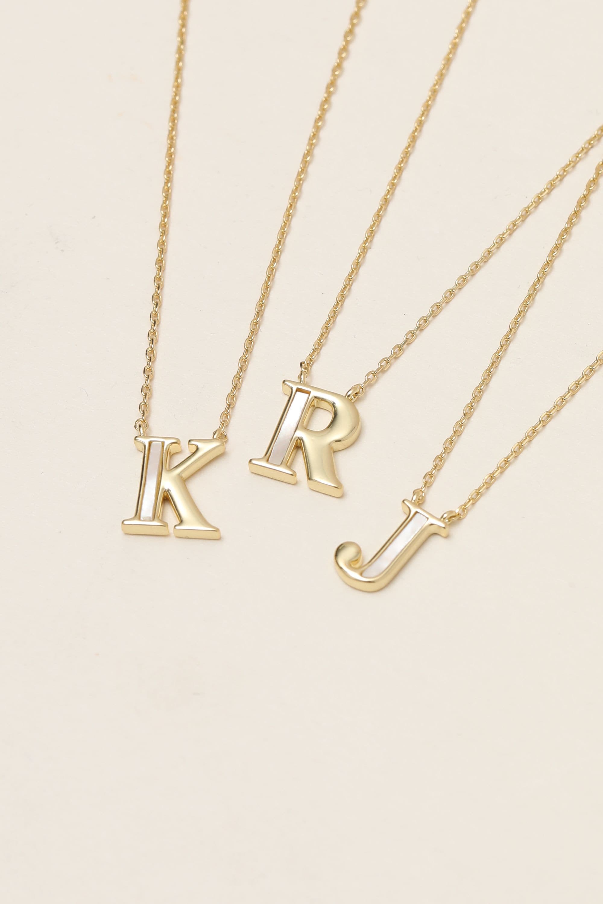 Inicio 14K Real Gold Plated and Mother of Pearl Initial Pendant - J image 2