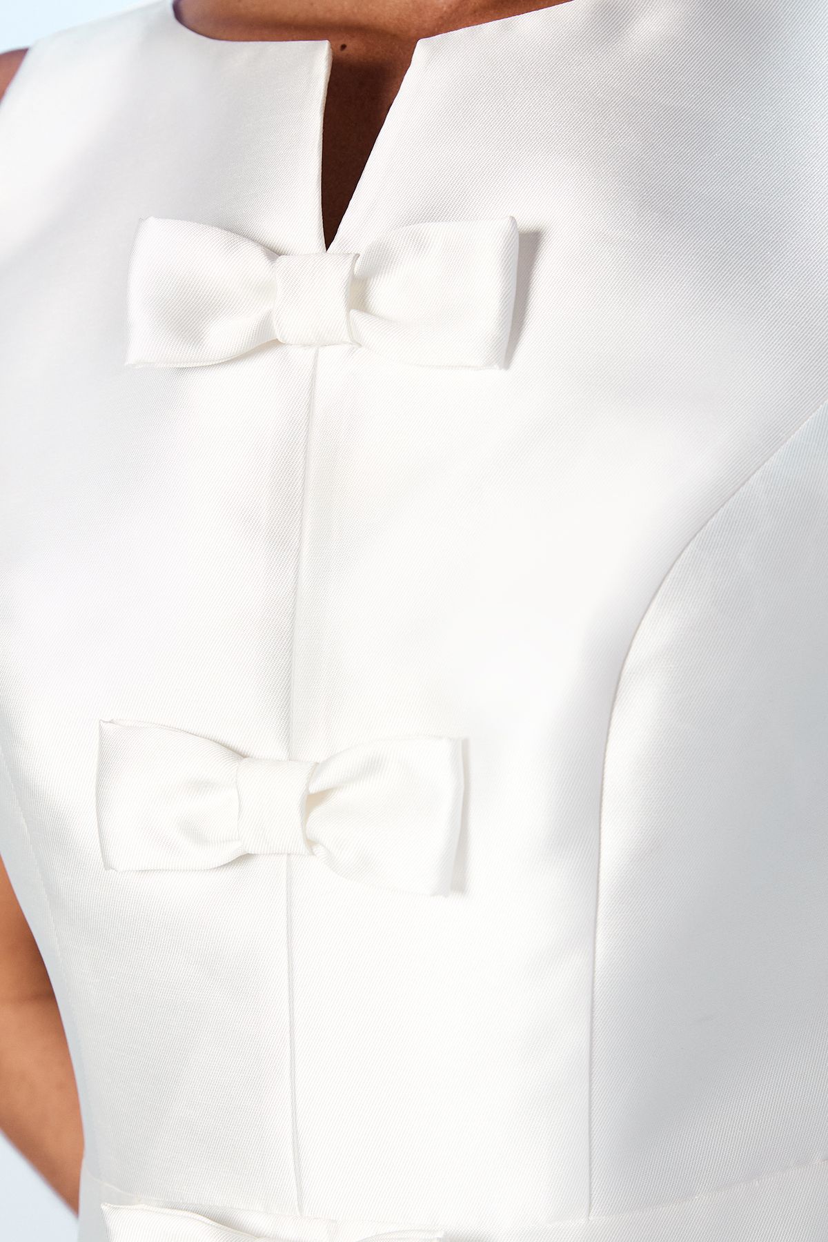 Coast Bow Detail Full Skirt Midi Dress Ivory image 5