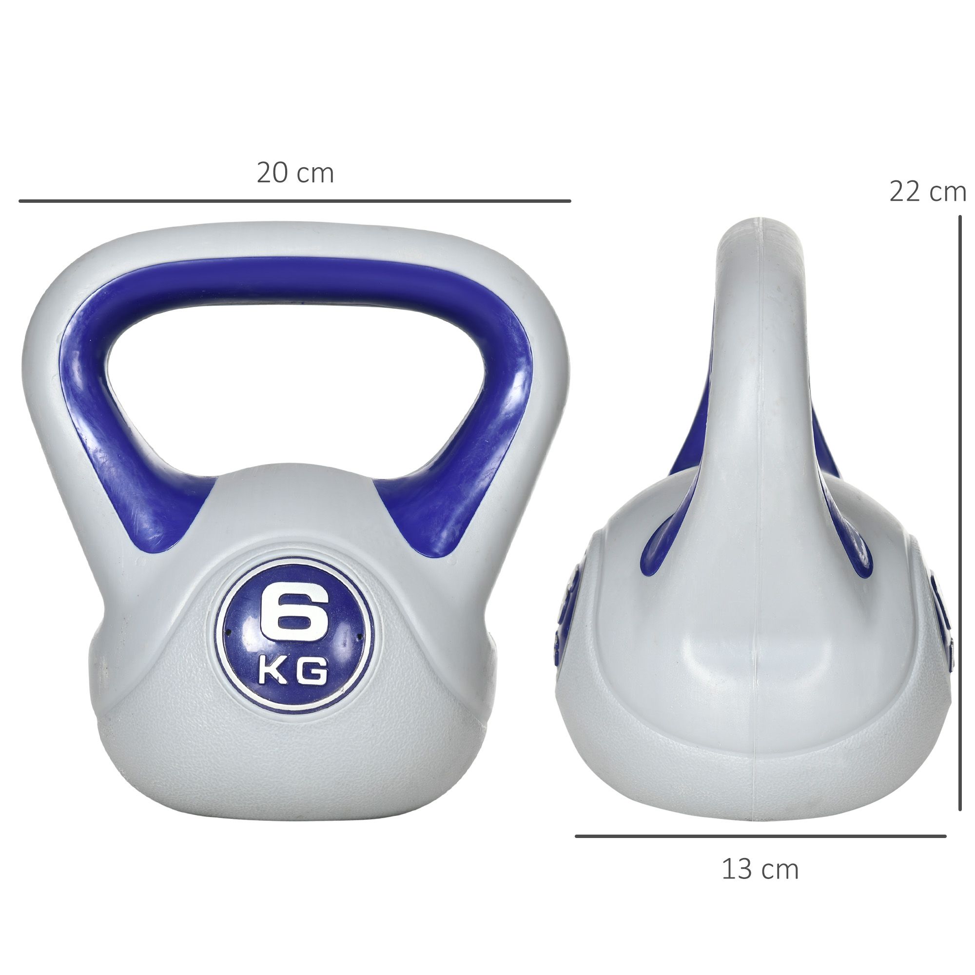SPORTNOW 6kg Kettle Bell with Handle for Home Gym, Purple and Grey image 3