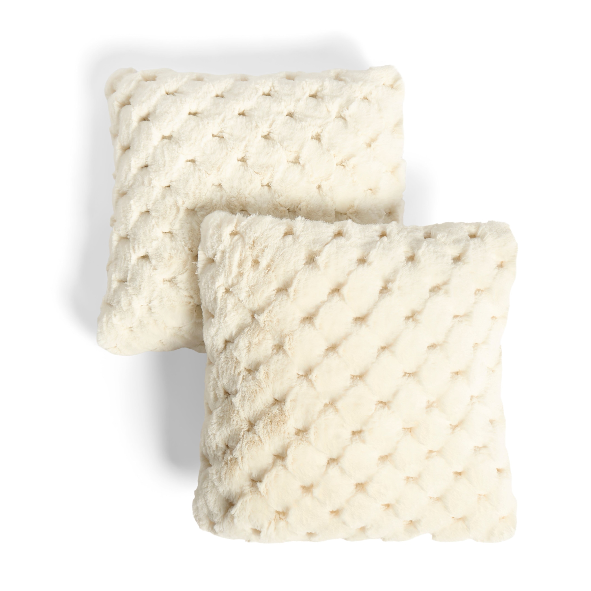 OHS 2 Pack Soft Jumbo Waffle Fur Decorative Square Cushion Covers image 3