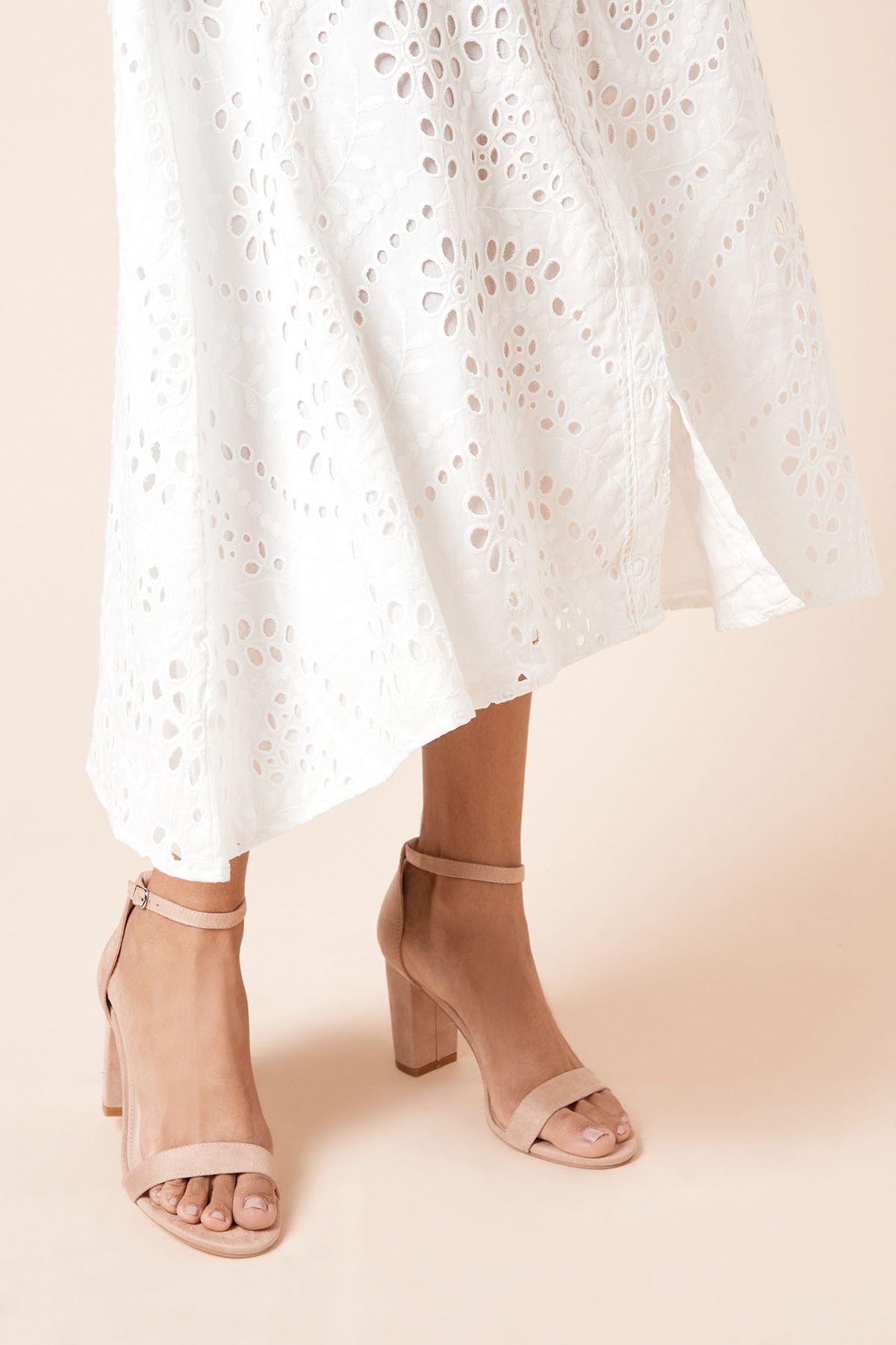 Dorothy Perkins Spark High Block Heel Sandals Taupe image 2