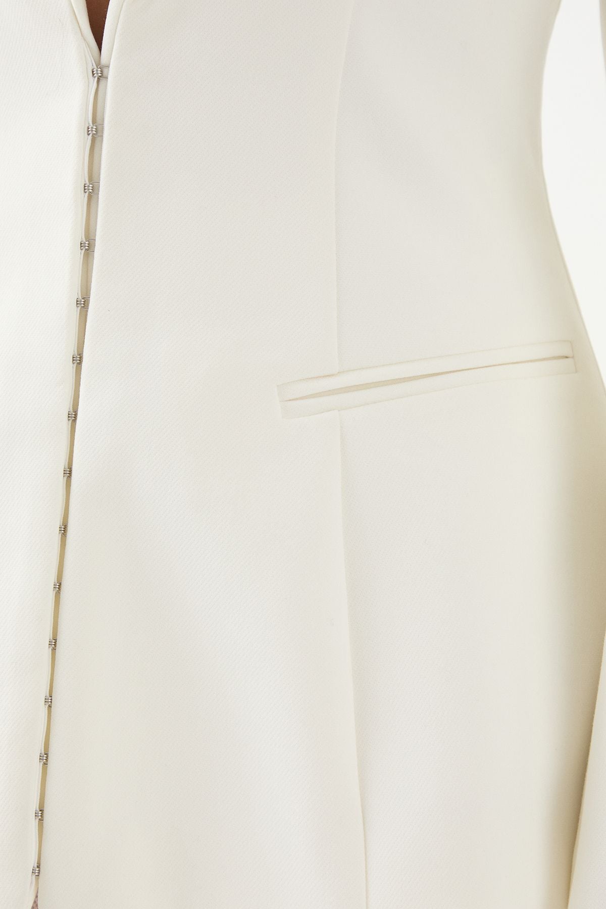 MissPap Tailored Cinched Waist Blazer Ivory image 5