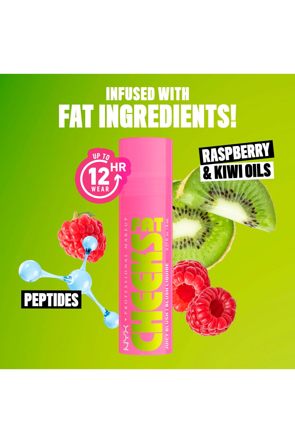 NYX Professional Makeup Fat Cheeks Blush 8ml Dragon Fruit Drip image 9