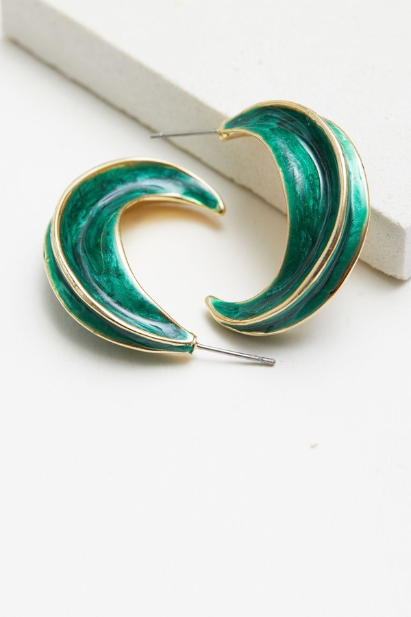 Jon Richard Gold Plated Enamel Hoop Earrings