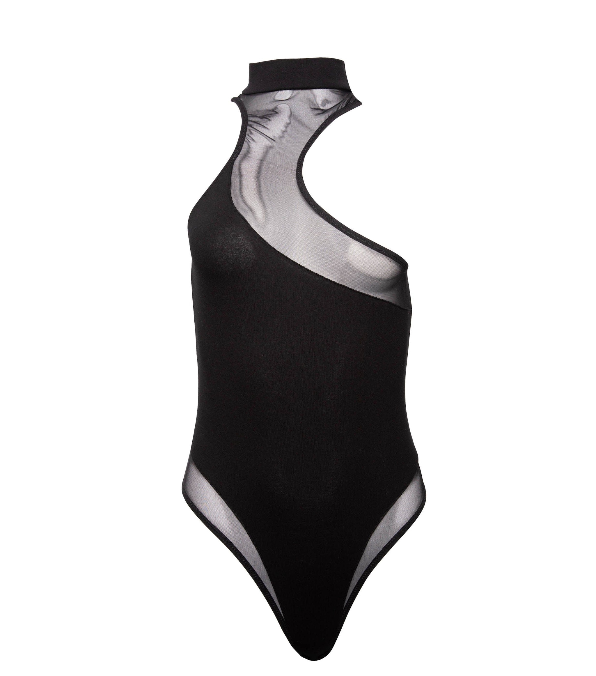 Wolf & Whistle Lola Asymmetric Mesh & Jersey Body image 6