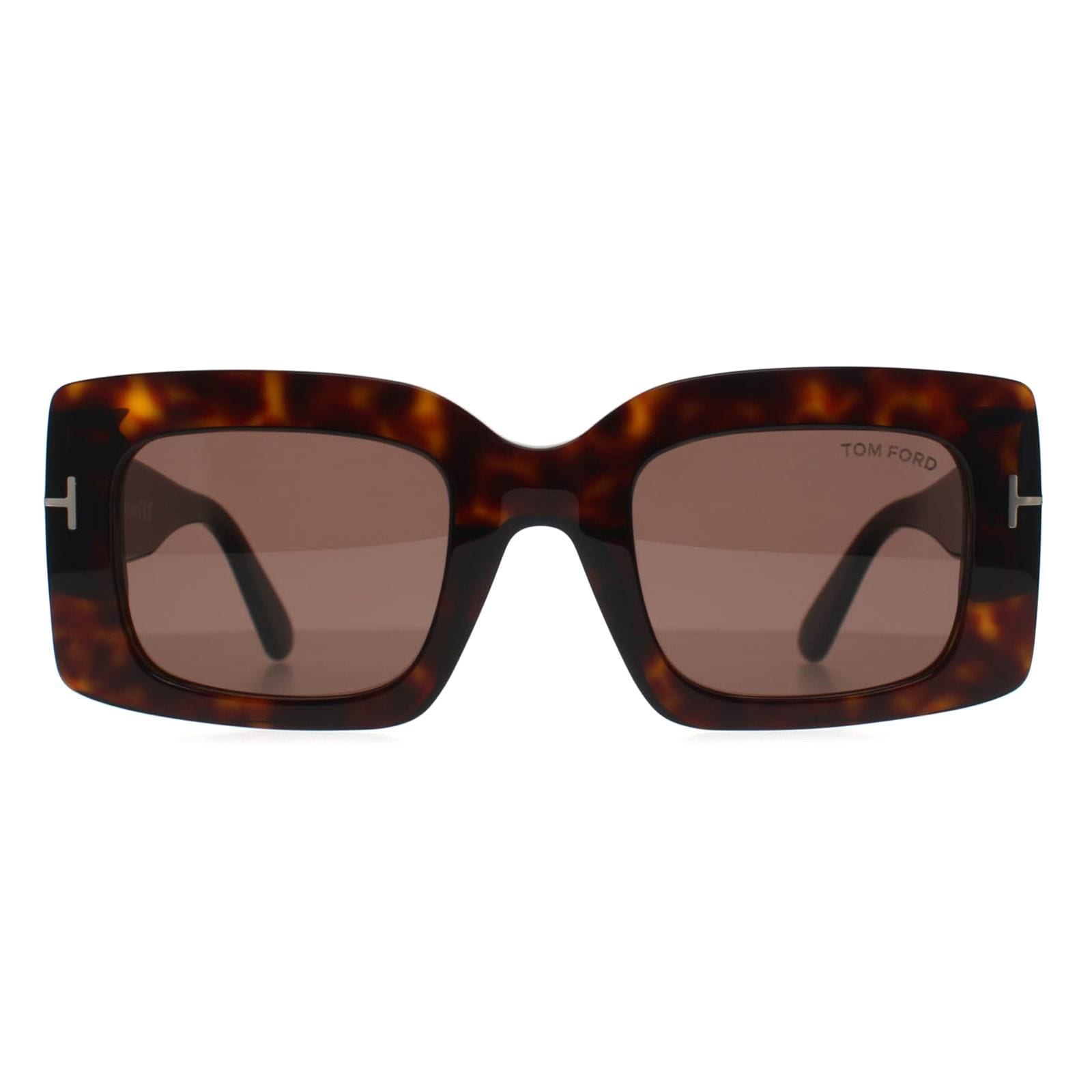 Tom Ford Square Shiny Dark Havana Light Brown Brigitta FT1188 image 1