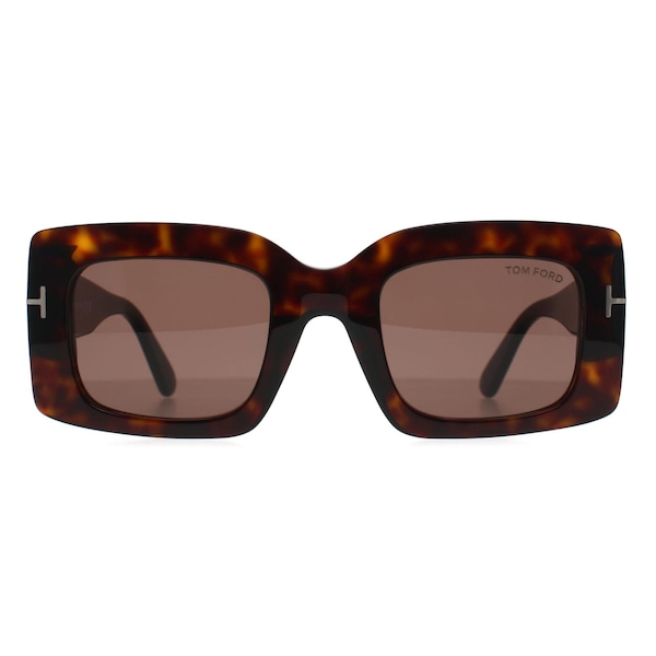 Tom Ford Square Shiny Dark Havana Light Brown Brigitta FT1188