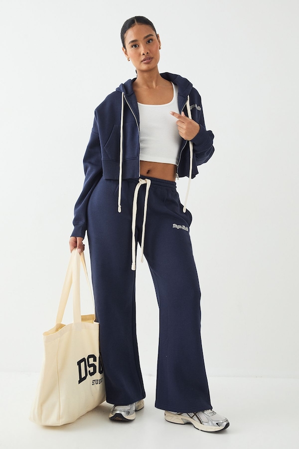 DSGN Studio DSGN Studio Contrast Drawcord Straight Leg Jogger Navy