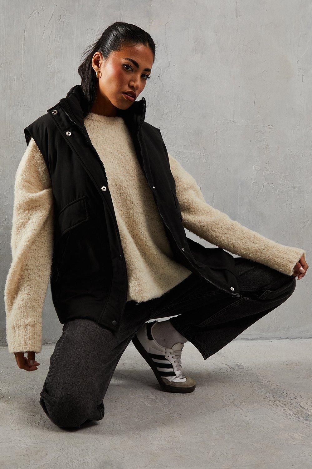 MissPap Zip Pocket Puffer Gilet Black image 4