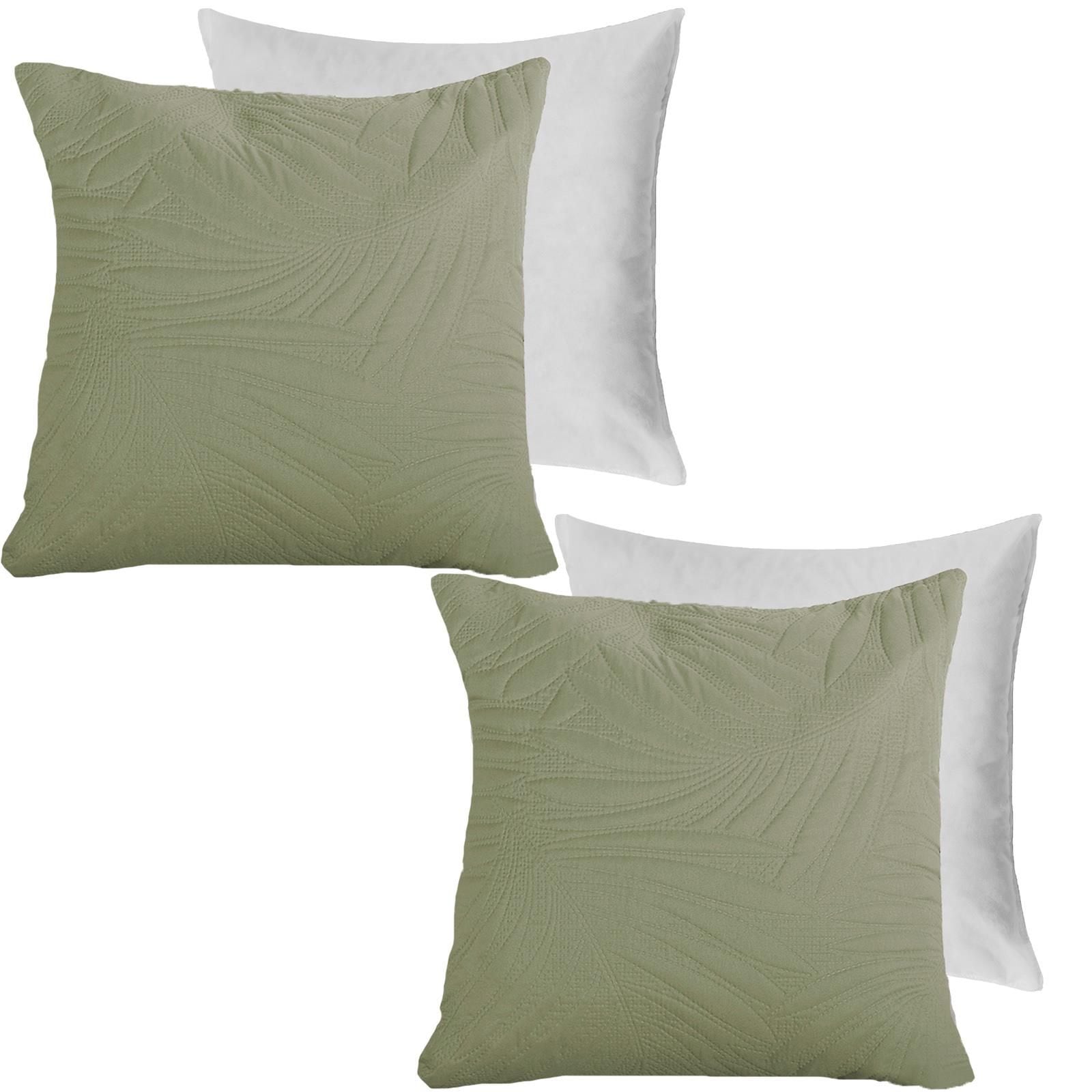 OHS 2 Pack Leaf Pinsonic Filled Cushion Covers image 1