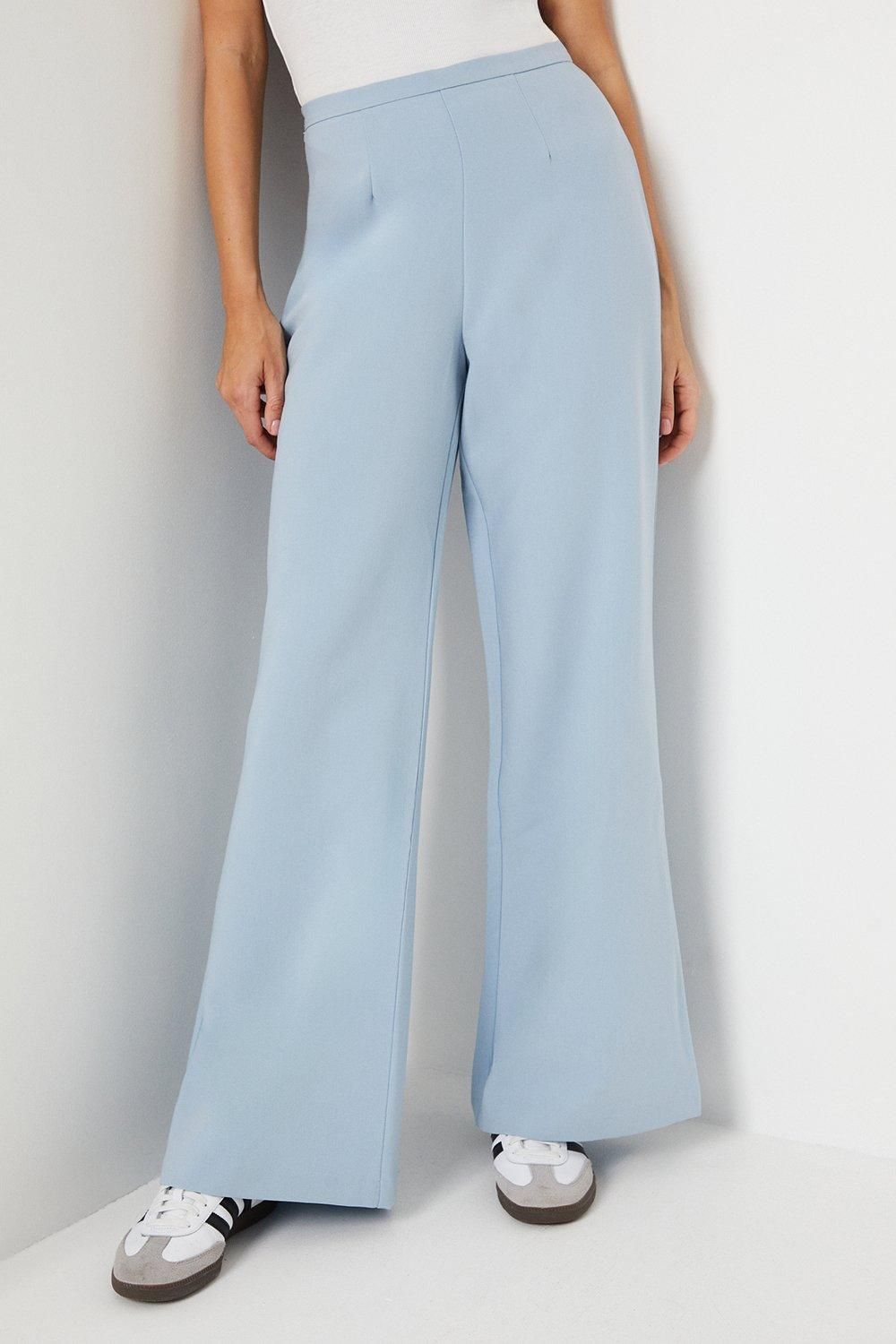 Dorothy Perkins High Waisted Wide Leg Welt Pocket Trouser Blue image 4