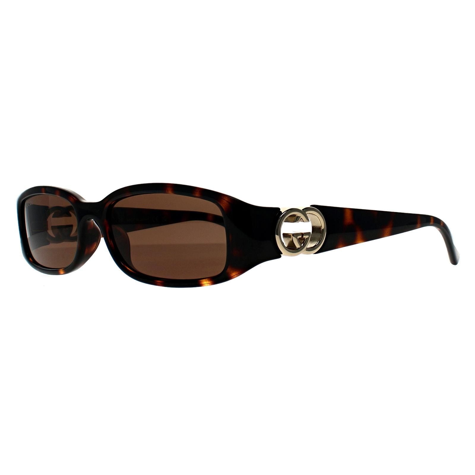 Gucci Rectangle Brown Havana Brown GG1661S image 2
