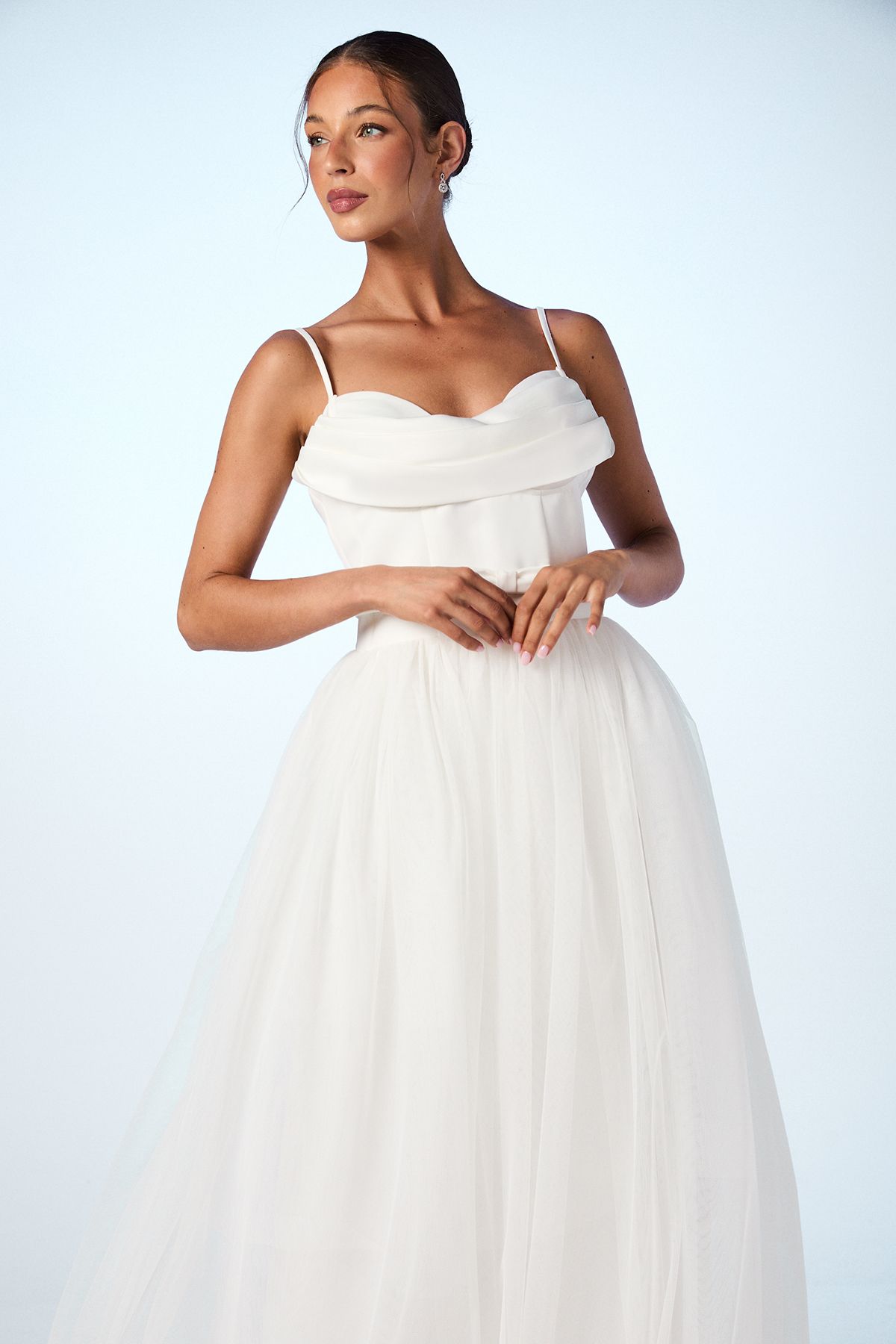 Coast Cowl Neck Corset Satin Wedding Dress Ivory image 2