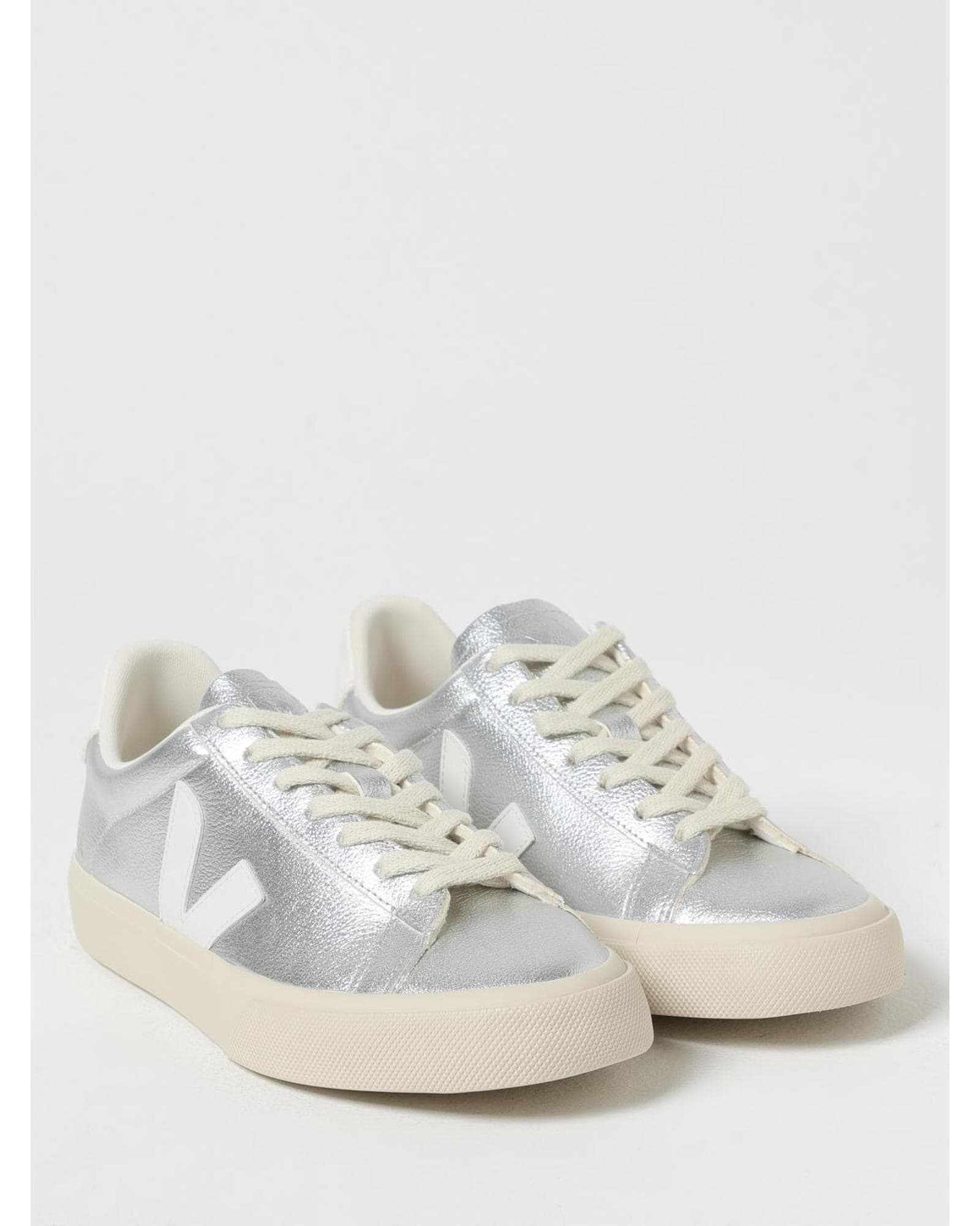 Veja Esplar Metallic Silver Leather Sneakers Wo image 2