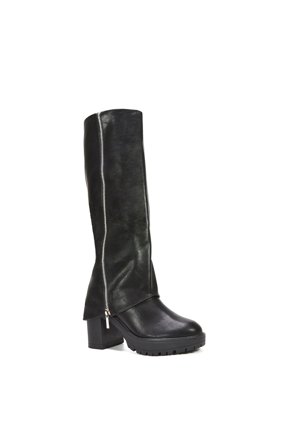 XY London 'Juliana' Chunky Platform Fold Over Knee High Boots image 2