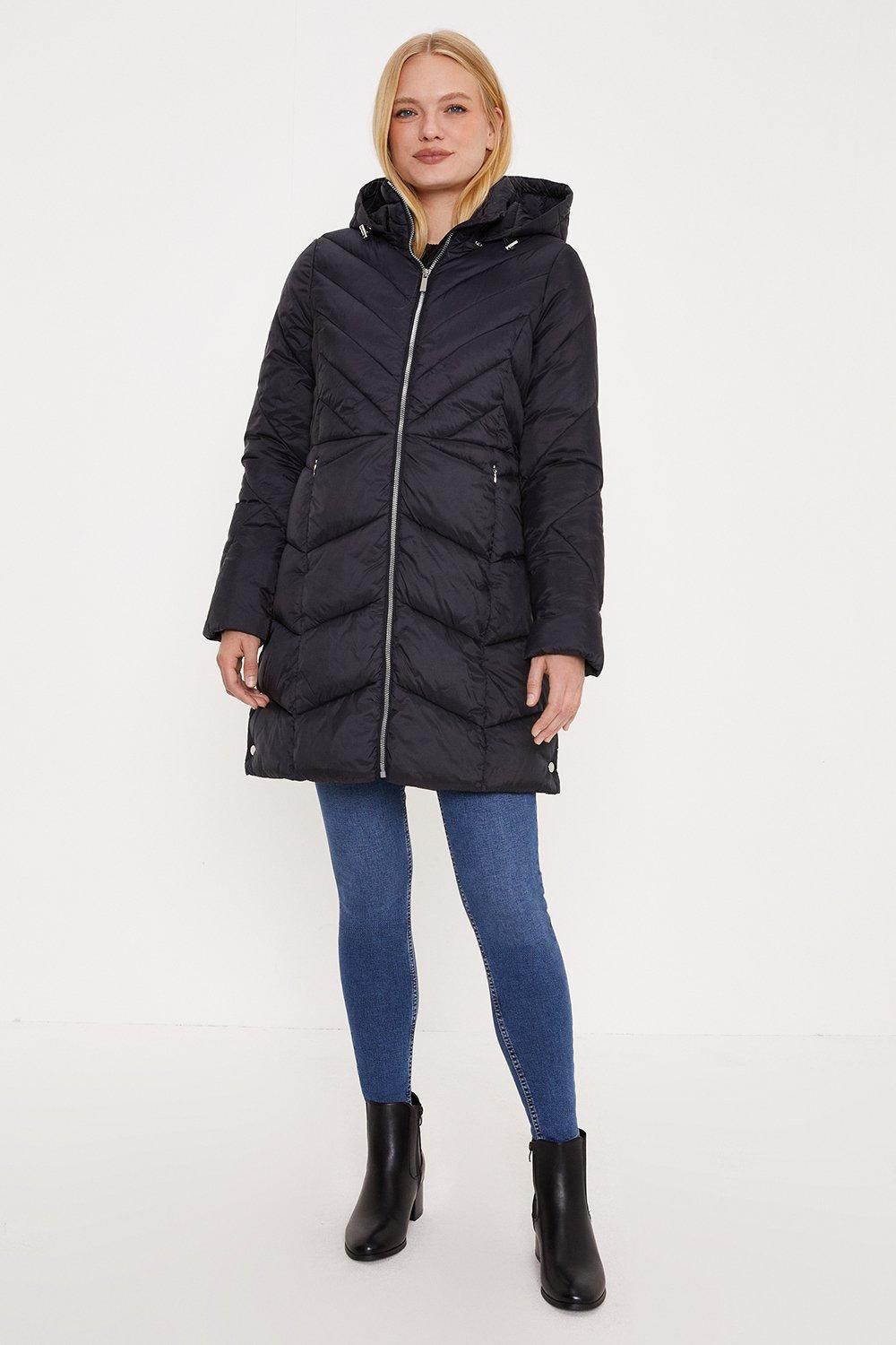 Oasis Padded Packable Midi Jacket Black image 2