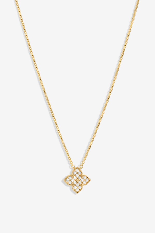 Jon Richard Gold Plated Pave Clover Pendant