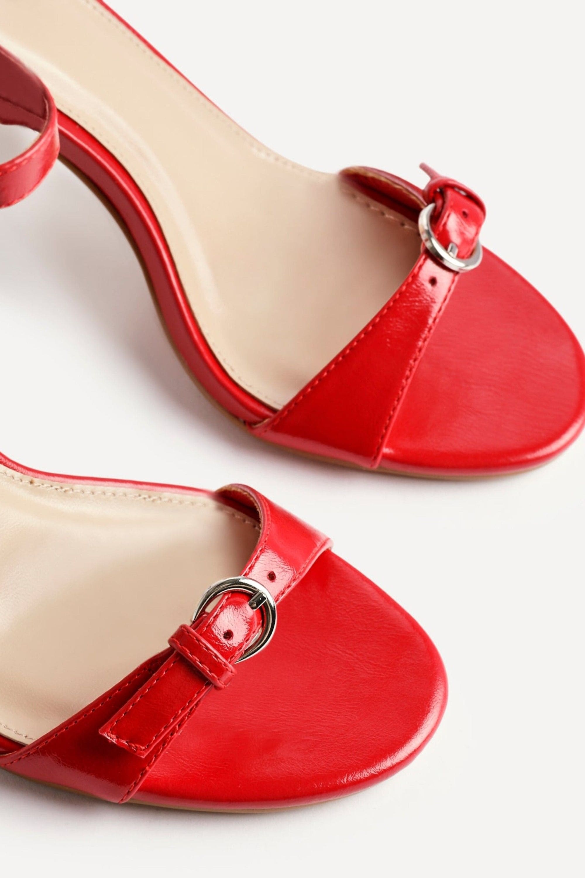 Linzi Prestige Red Faux Leather Stiletto Heeled Sandals image 5