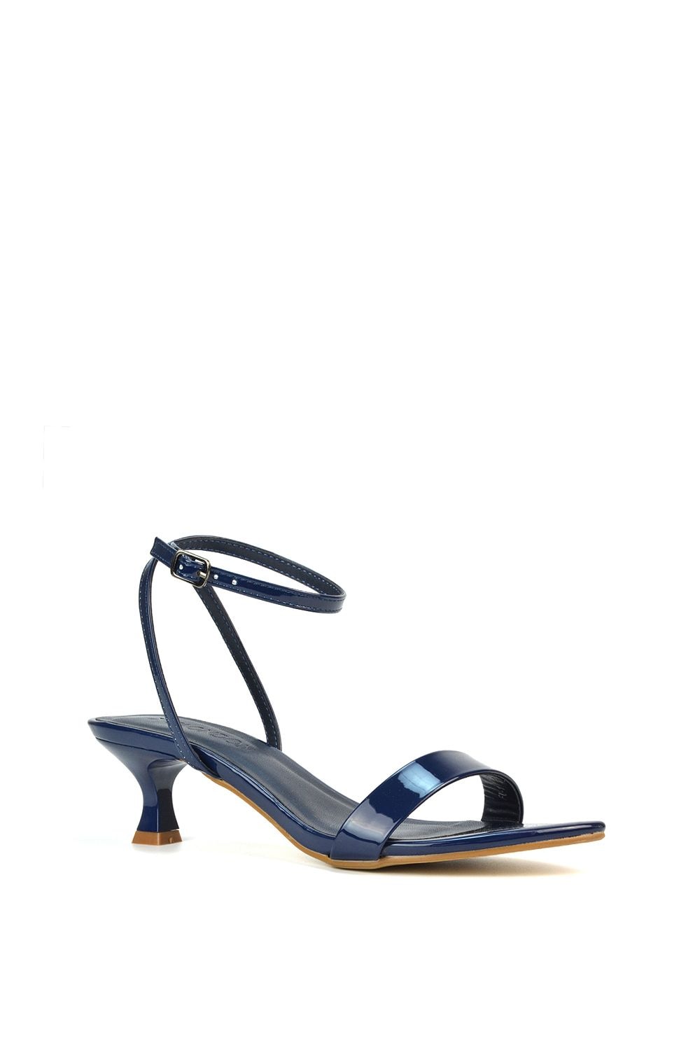XY London 'Antonia' Kitten Low Heel Strappy Sandal Two Part Heeled Shoes image 2