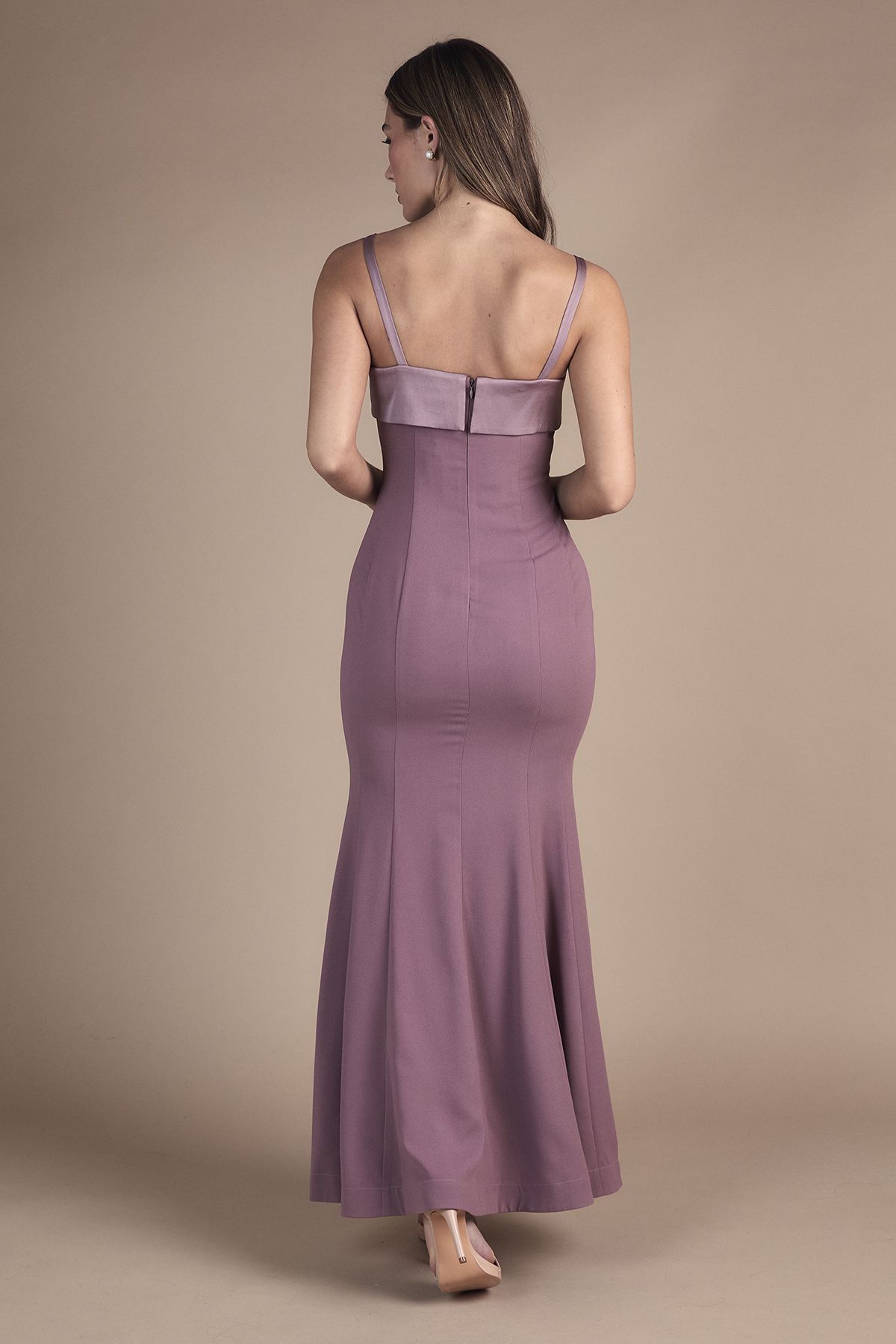 Coast Strappy Fitted Satin Trim Bridesmaid Dress Dusty Mauve image 3