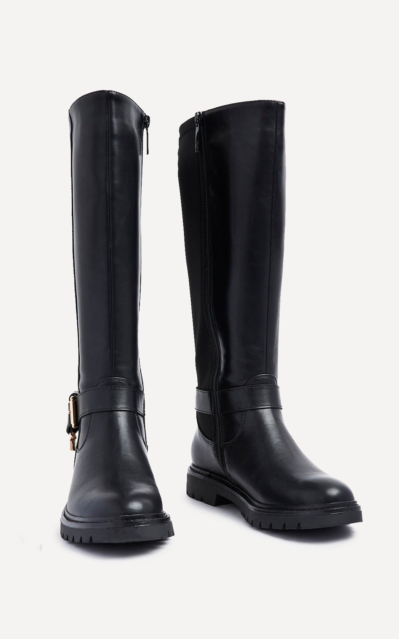 Linzi Regent Black Faux Leather High Leg Boot image 3